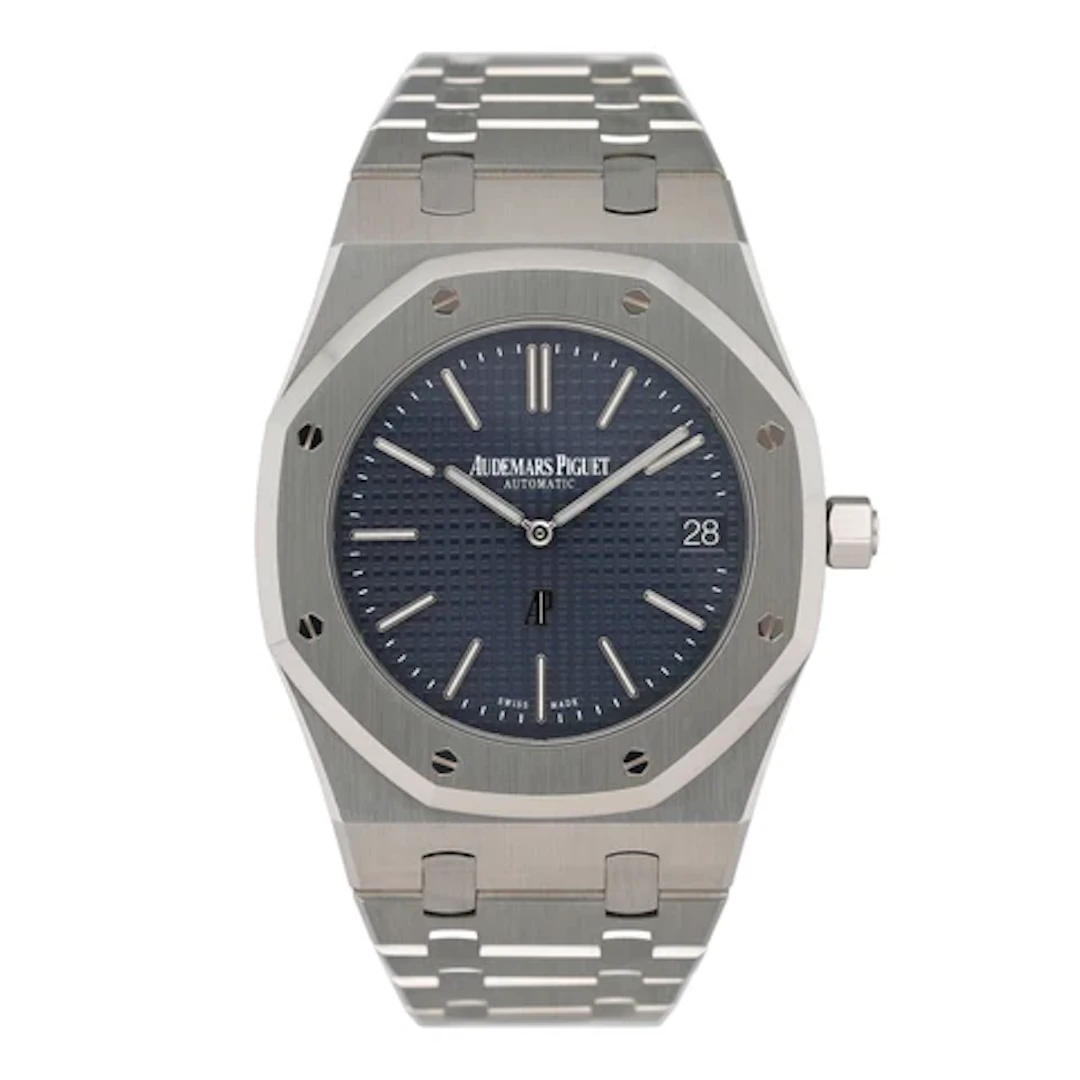 Audemars Piguet Royal Oak 15202ST Blue Dial Mens Watch Box Papers