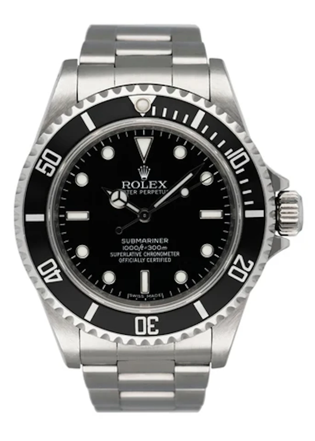 Rolex Oyster Perpetual Submariner 14060M Engraved Rehaut No Date Mens Watch