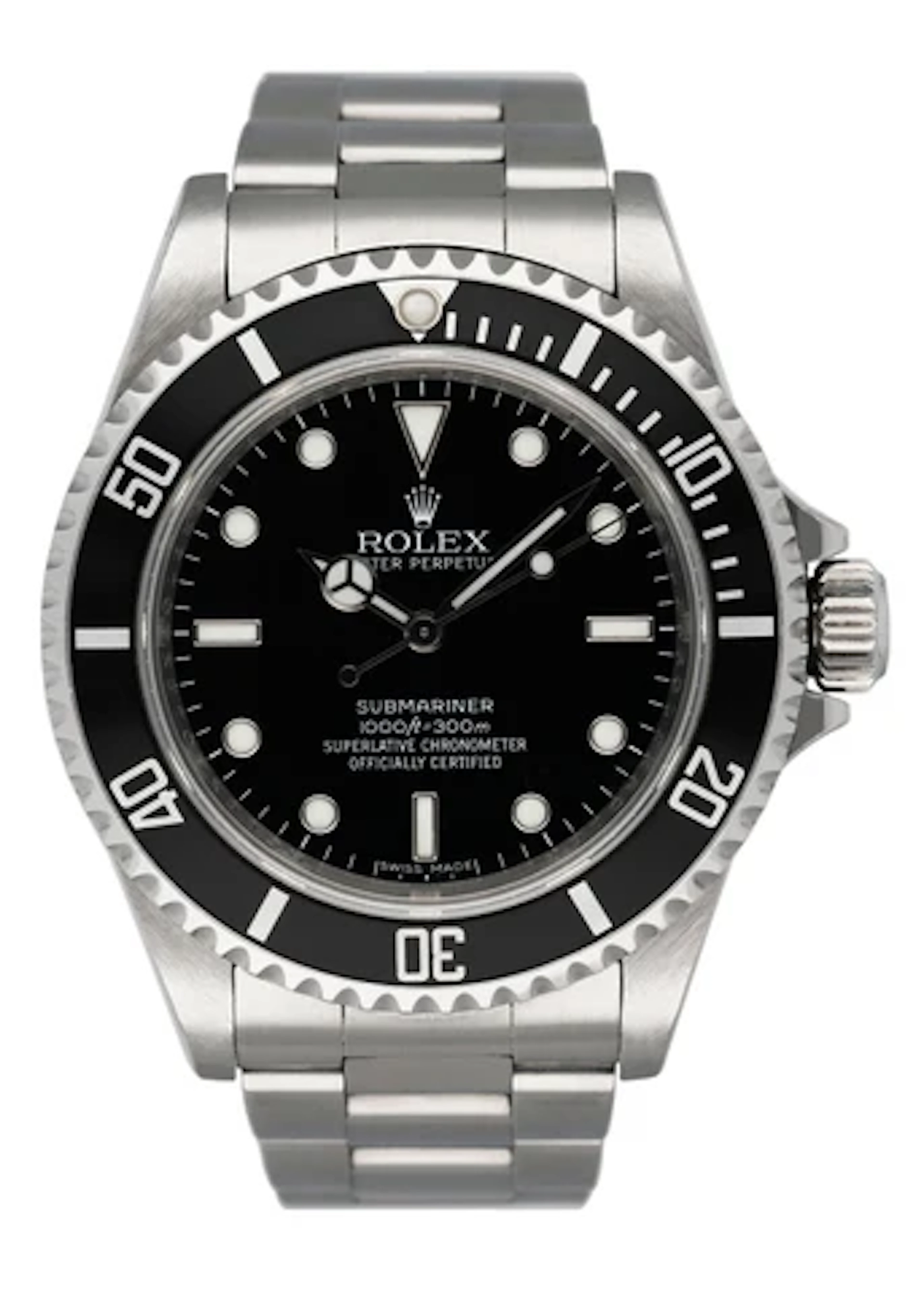 Rolex Oyster Perpetual Submariner 14060M Engraved Rehaut No Date Mens Watch