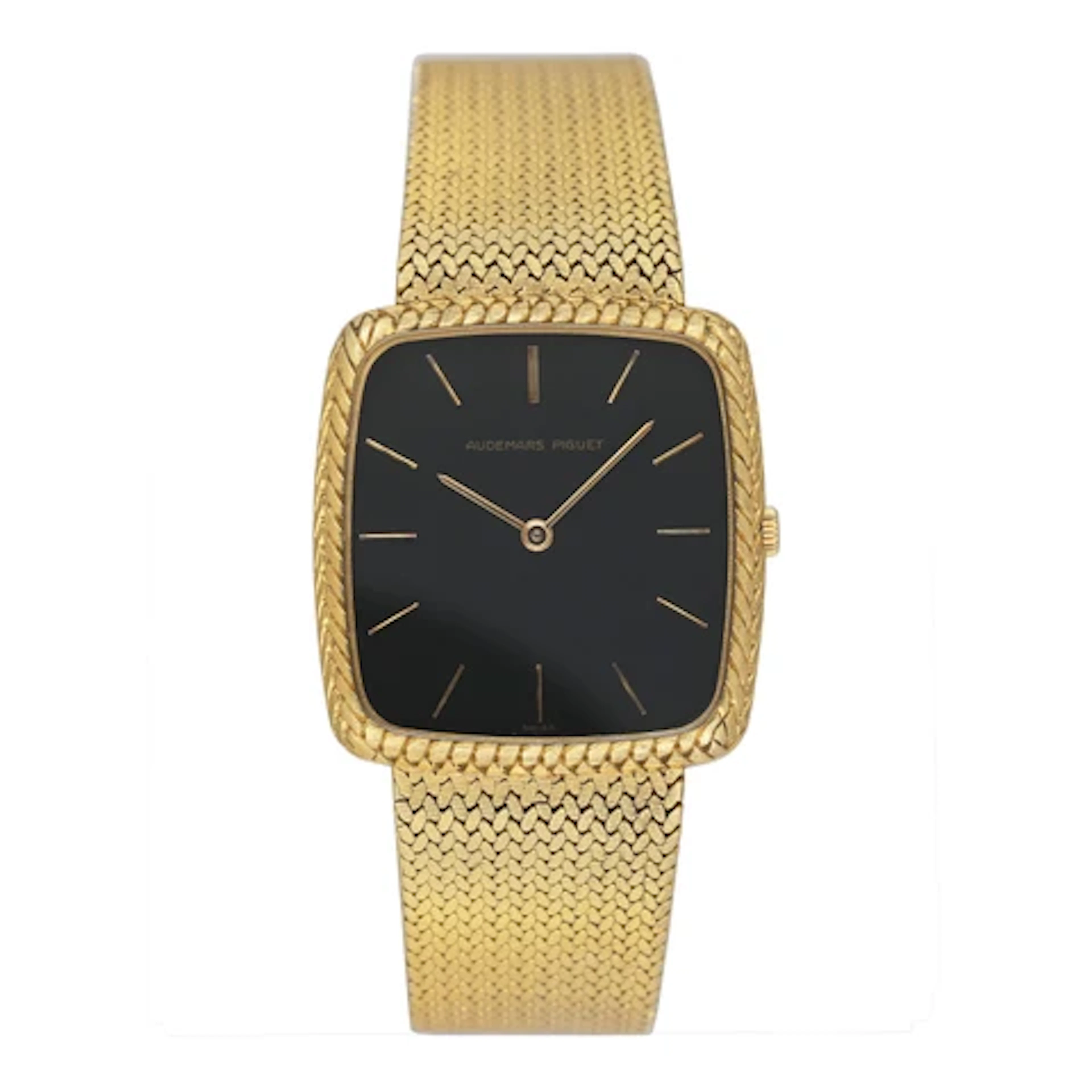 Audemars Piguet Vintage Black Dial 18K Yellow Gold Mens Watch