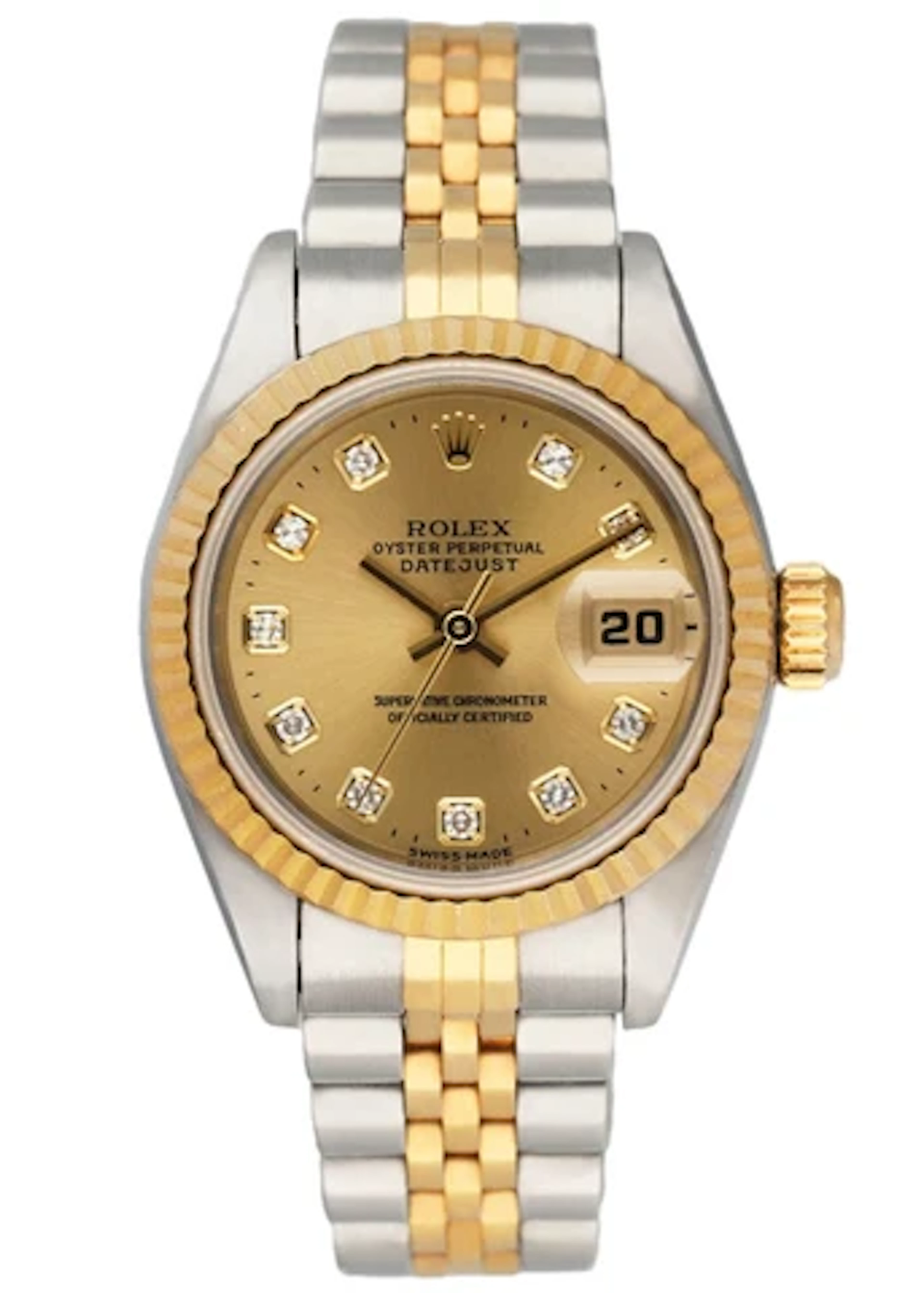 Rolex Datejust 69173 Diamond Champagne Dial Ladies Watch Box Papers