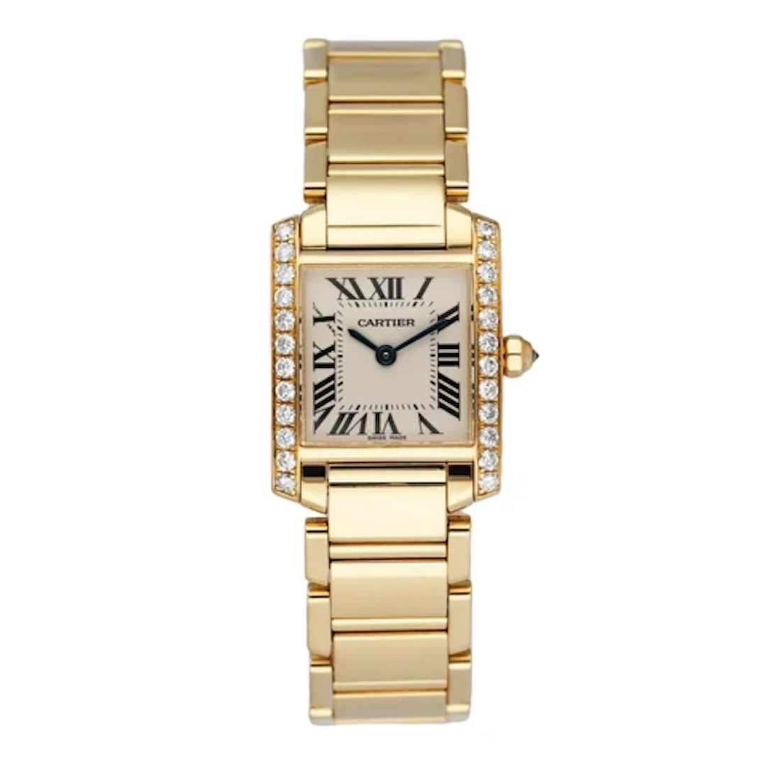 Cartier Tank Francaise WE1001R8 Diamond 18k Yellow Gold Ladies Watch