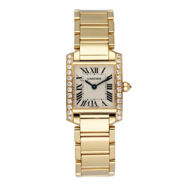 Cartier Tank Francaise WE1001R8 Diamond 18k Yellow Gold Ladies Watch