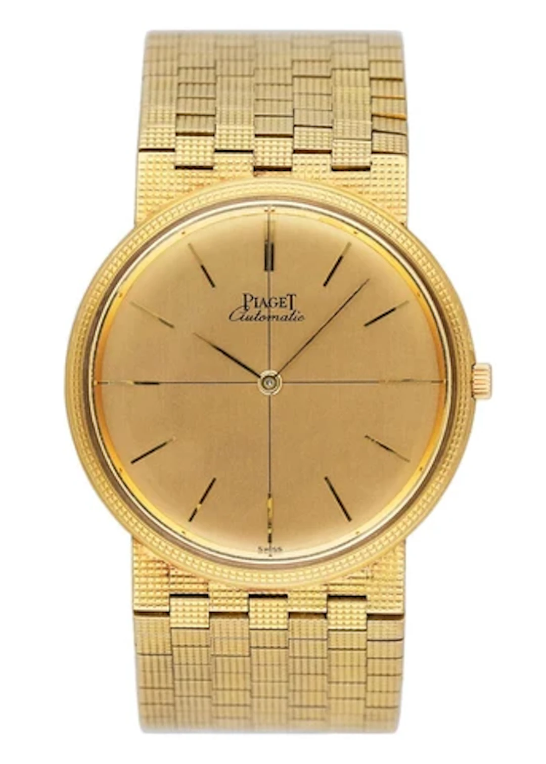 Piaget 12301 C 4 Champagne Dial 18K Yellow Gold Mens Watch