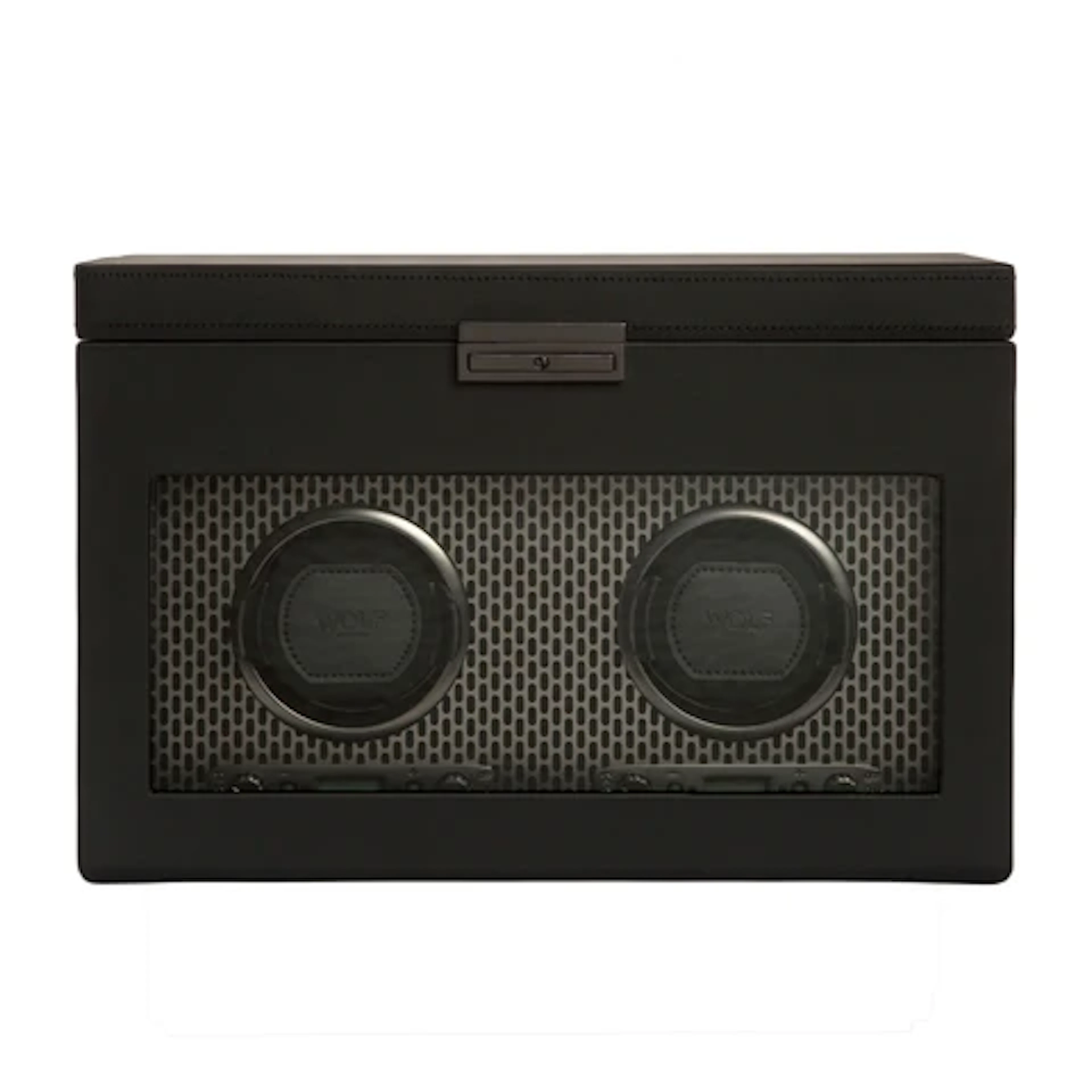 Axis Double Watch Winder With Storage - Powder Coat