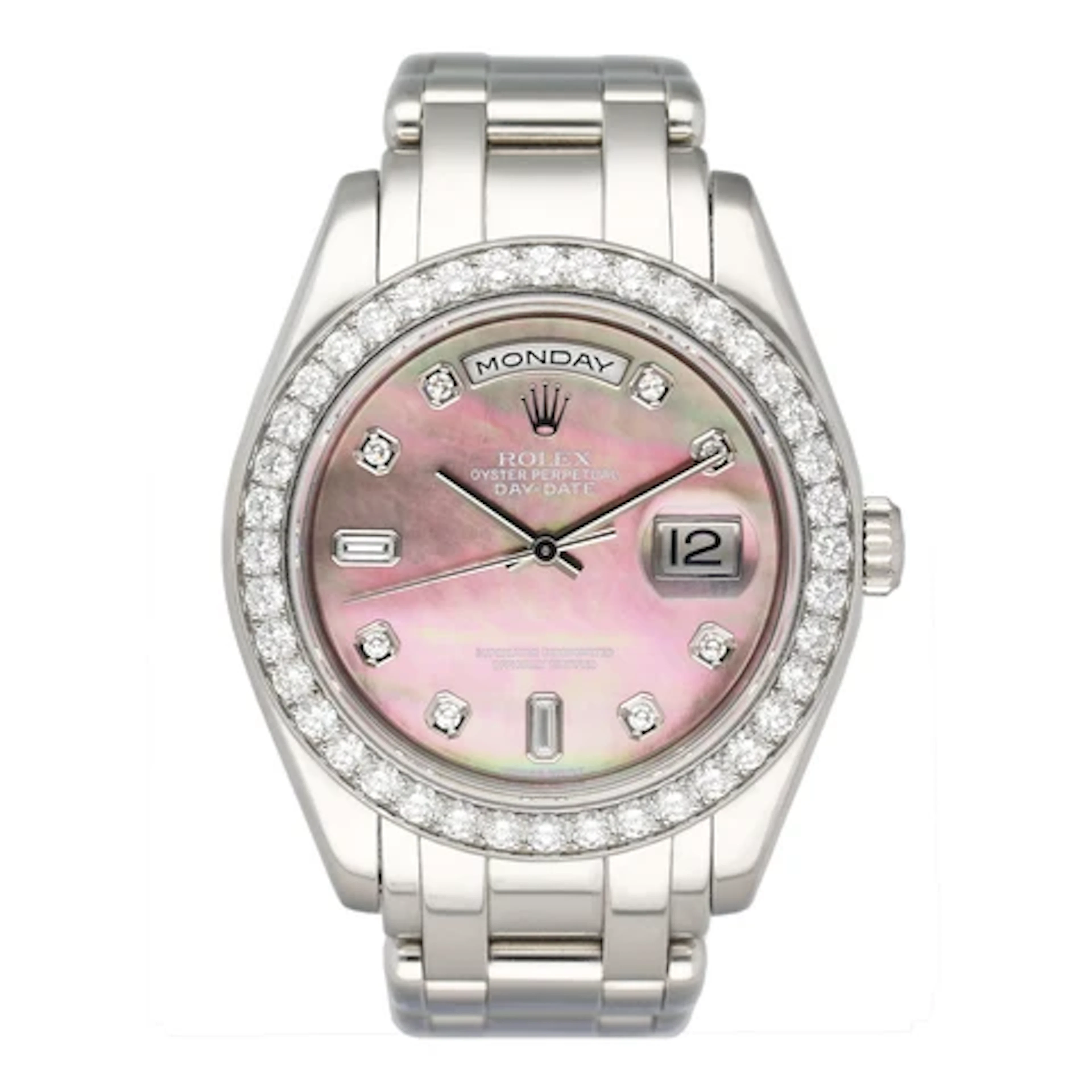 Rolex Day Date 18946 Diamond MOP Dial Platinum Watch