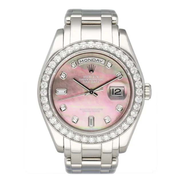 Rolex Day Date 18946 Diamond MOP Dial Platinum Watch