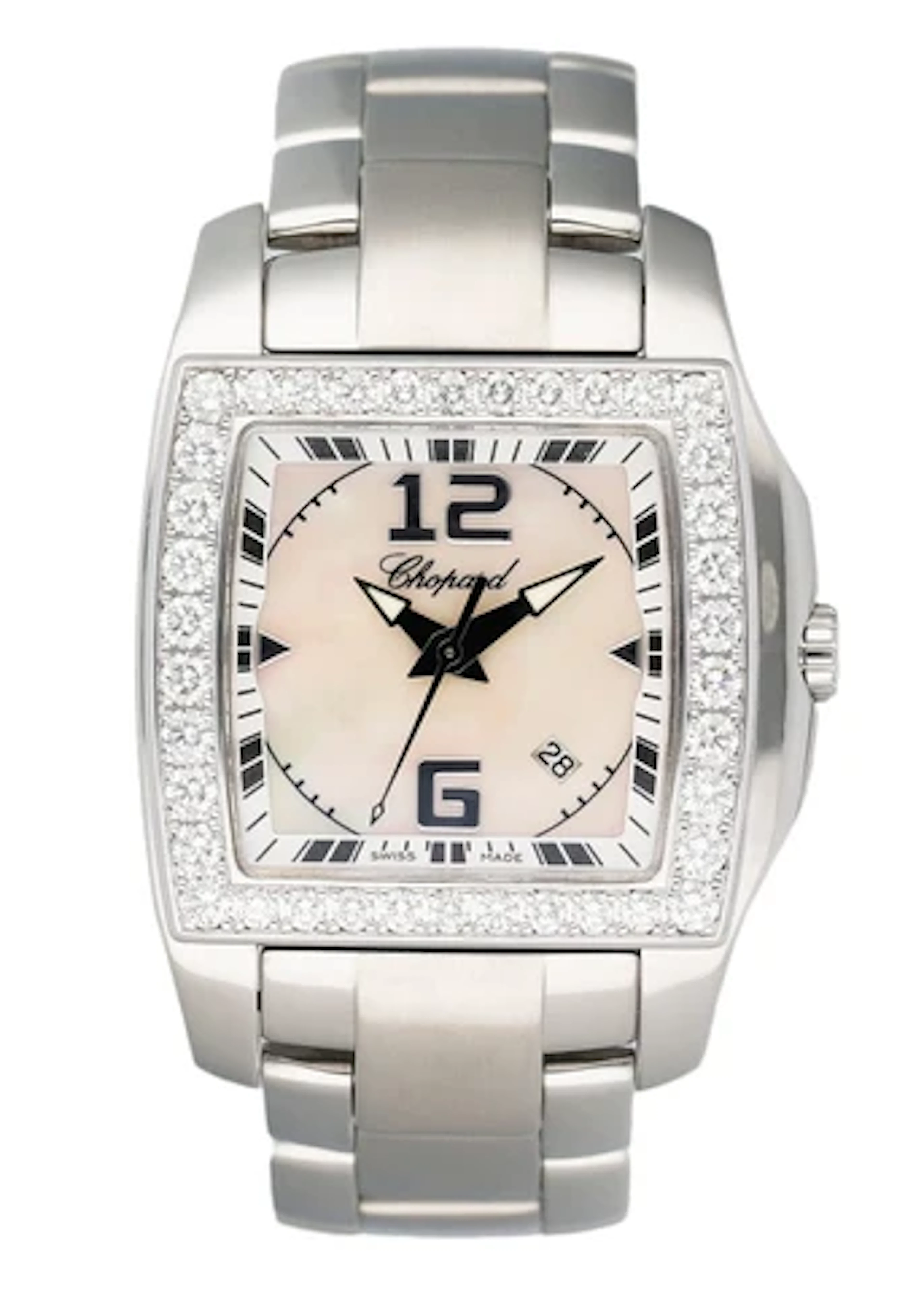 Chopard Two O Ten 8464 MOP Dial Diamond Steel Watch