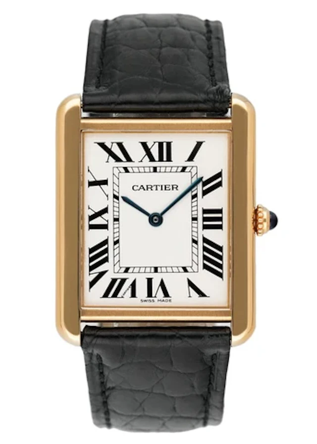 Cartier Tank Solo W1018855 Large Size 18K Yellow Gold Ladies Watch