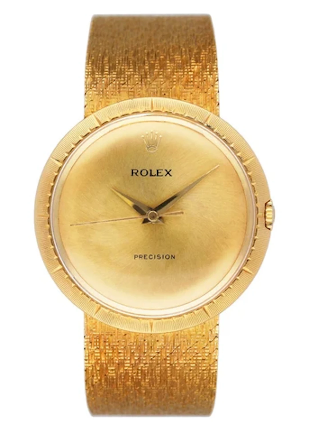 Rolex Precision 9919 Champagne Dial 18K Yellow Gold Vintage Watch