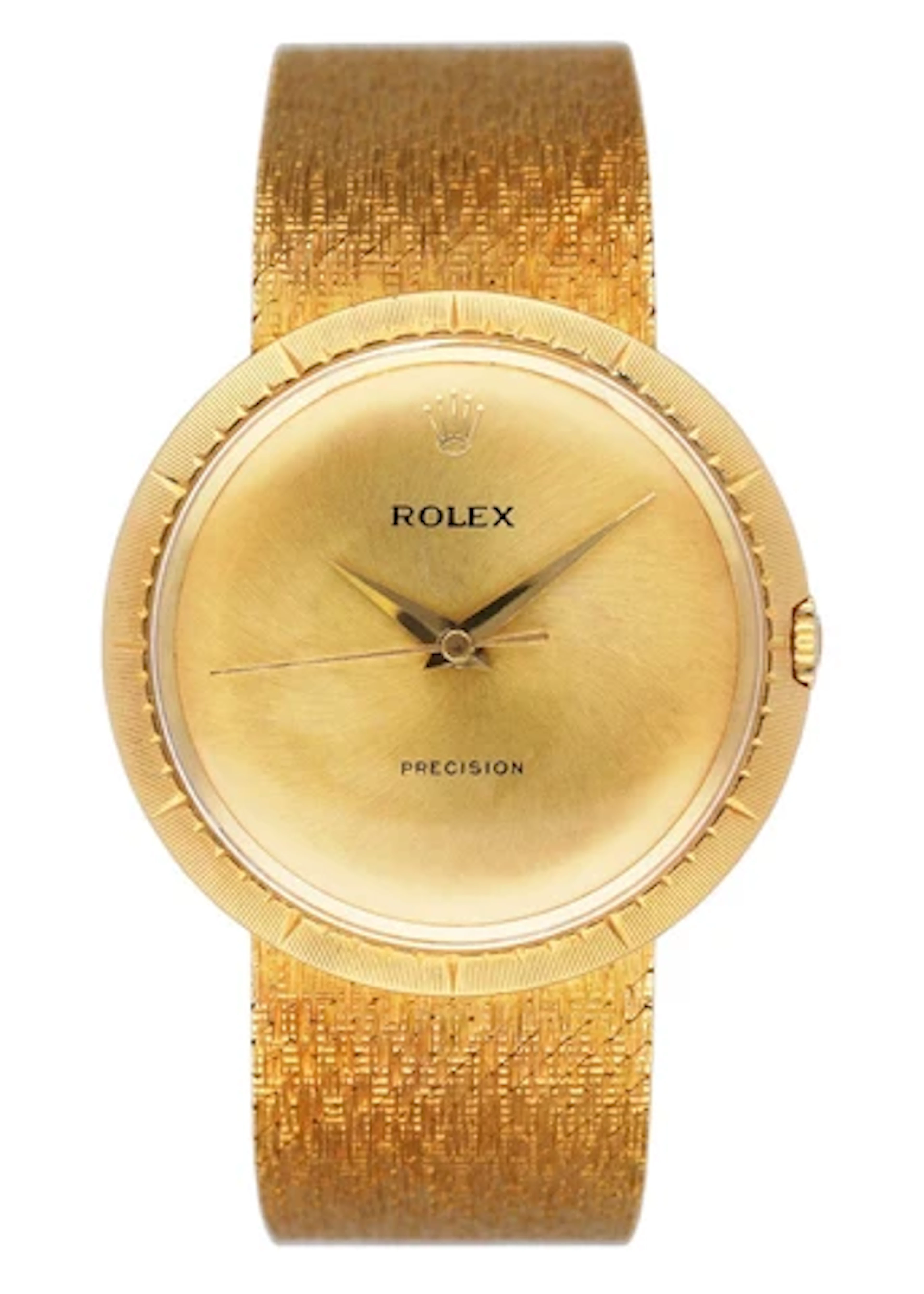 Rolex Precision 9919 Champagne Dial 18K Yellow Gold Vintage Watch