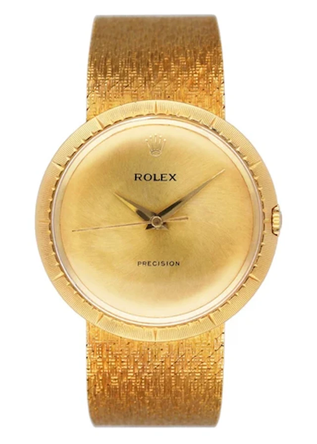 Rolex Precision 9919 Champagne Dial 18K Yellow Gold Vintage Watch