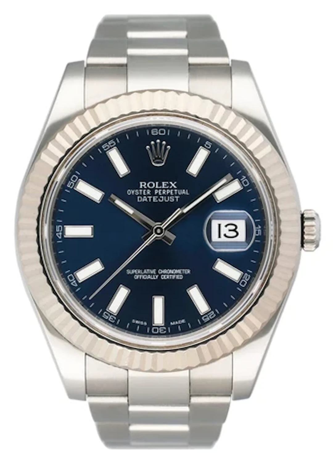 Rolex Datejust II 116334 Blue Dial Mens Watch Box Papers