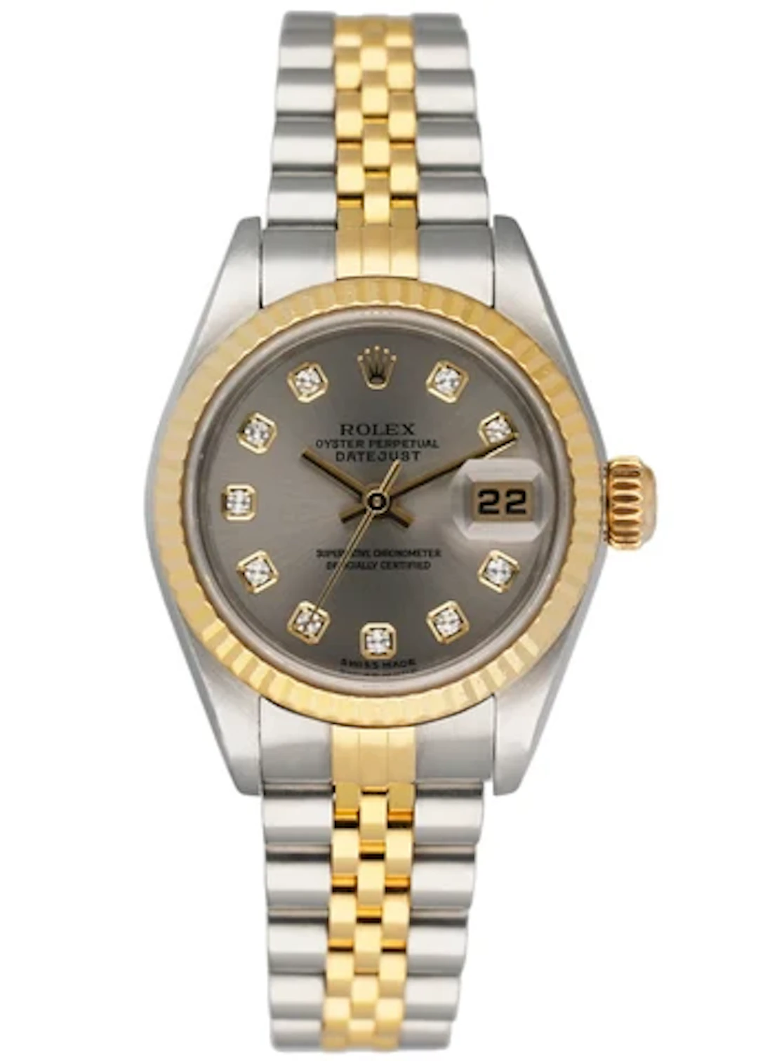 Rolex Datejust 79173 Diamond Silver Dial Ladies Watch Box & Papers