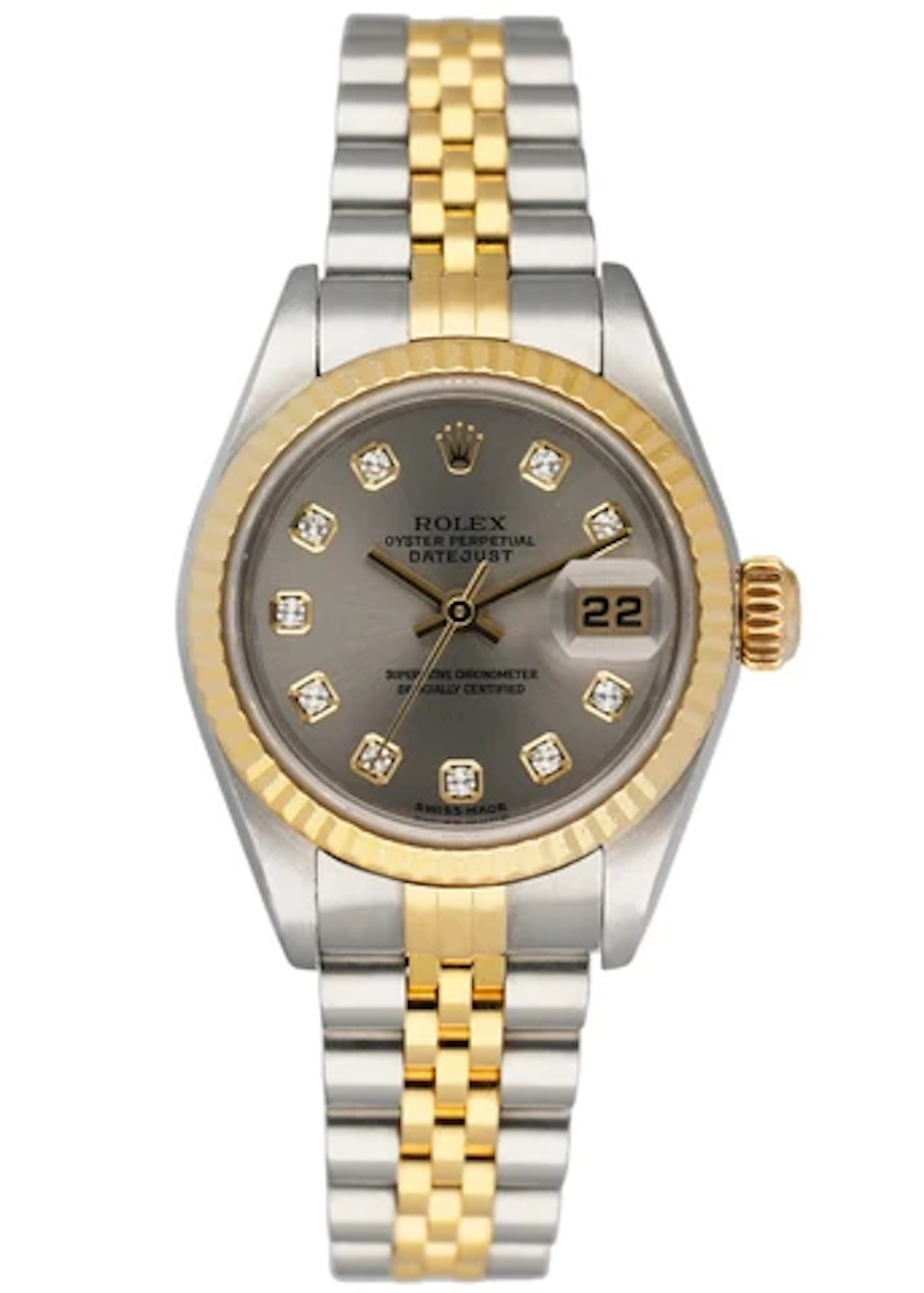 Rolex Datejust 79173 Diamond Silver Dial Ladies Watch Box & Papers