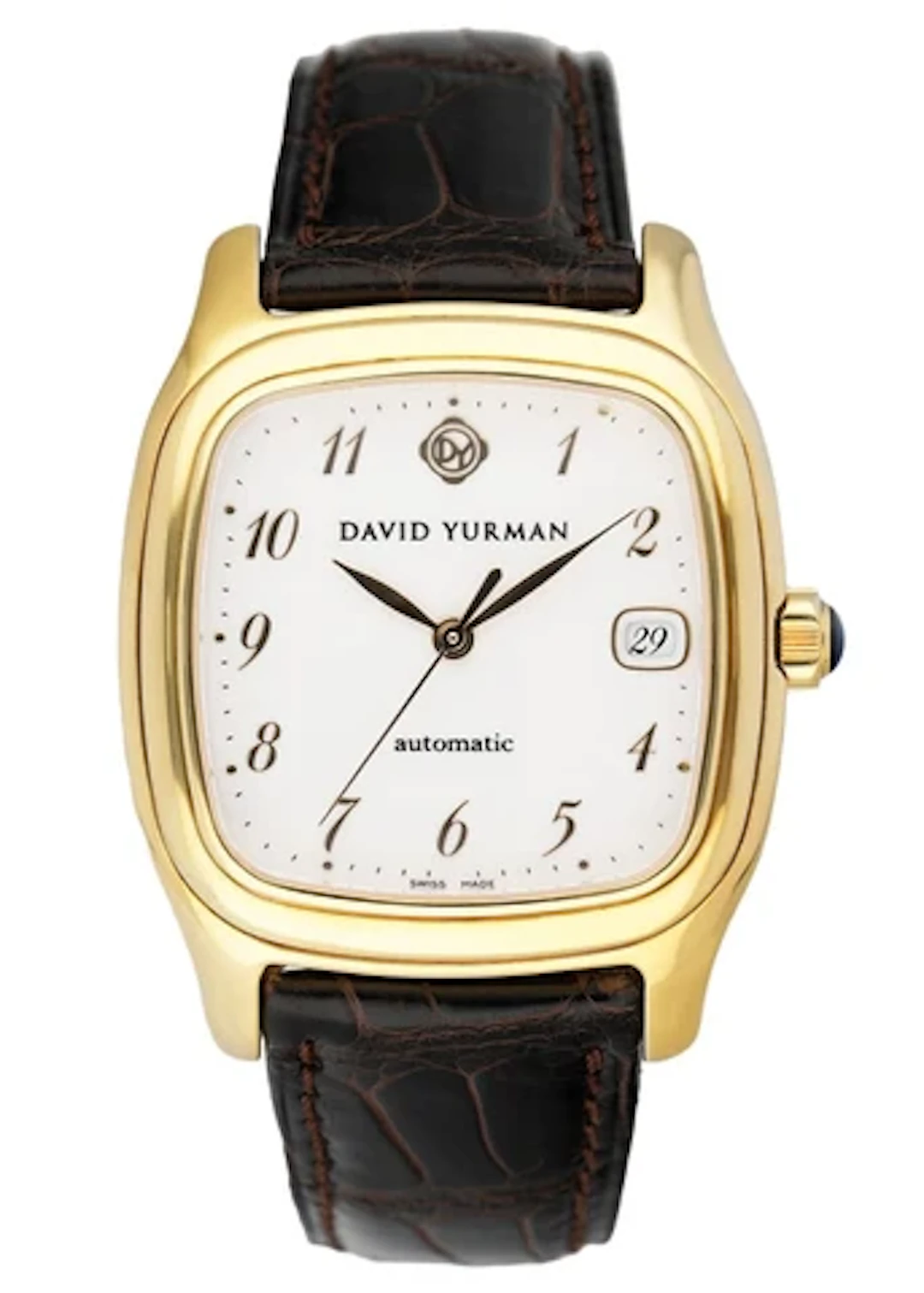 David Yurman Thoroughtbred T301-L88 White Dial 18K Yellow Gold Mens Watch