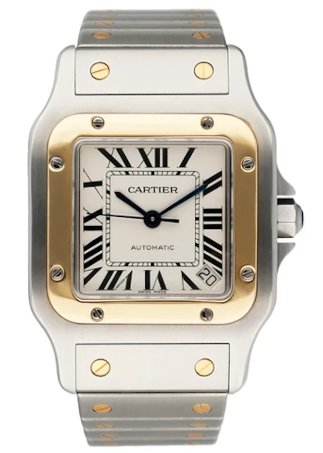 Cartier Santos Galbee W20099C4 18K Yellow Gold & Steel Mens Watch