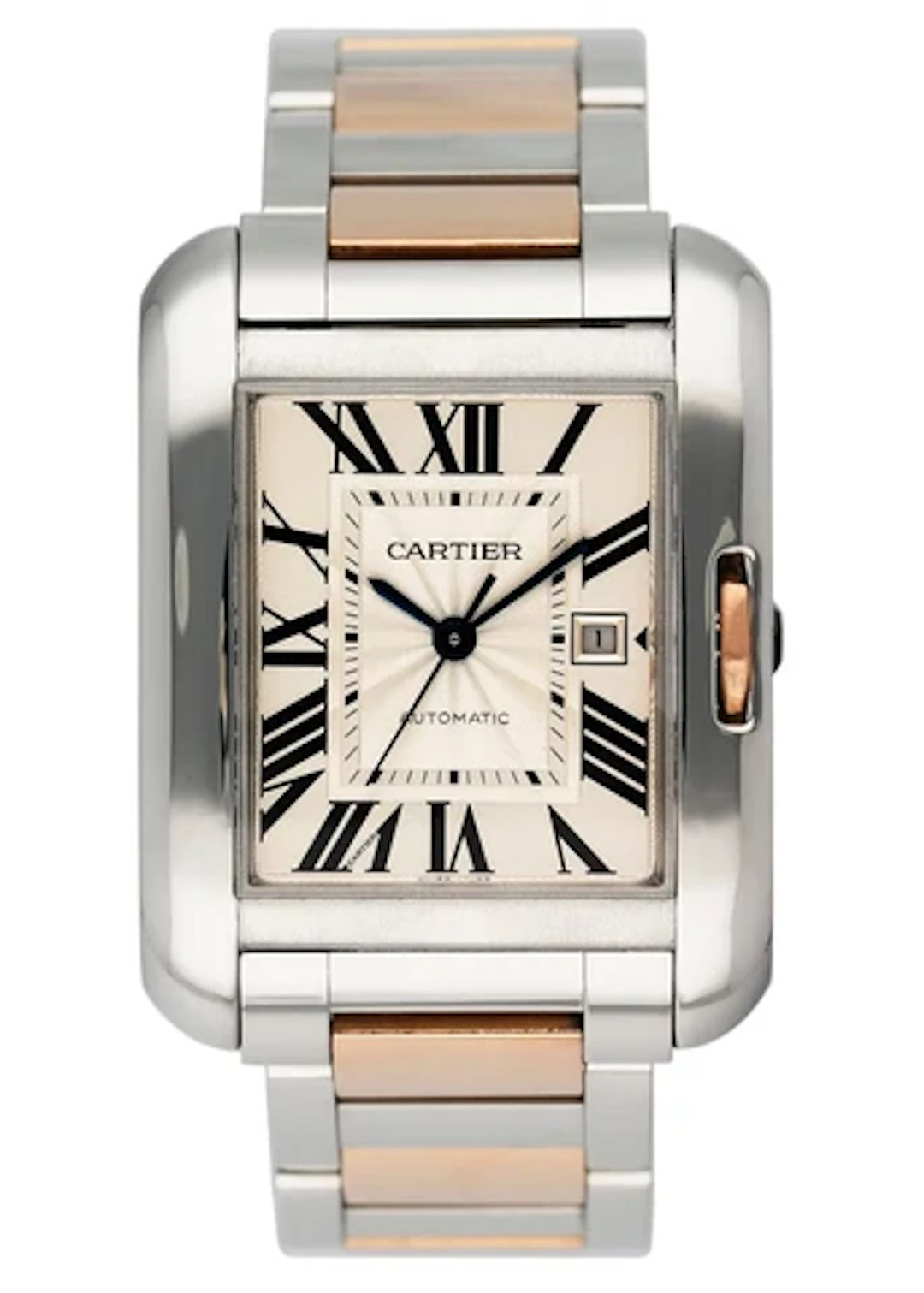 Cartier Tank Anglaise W5310007 Rose Gold & Stainless Steel Ladies Watch