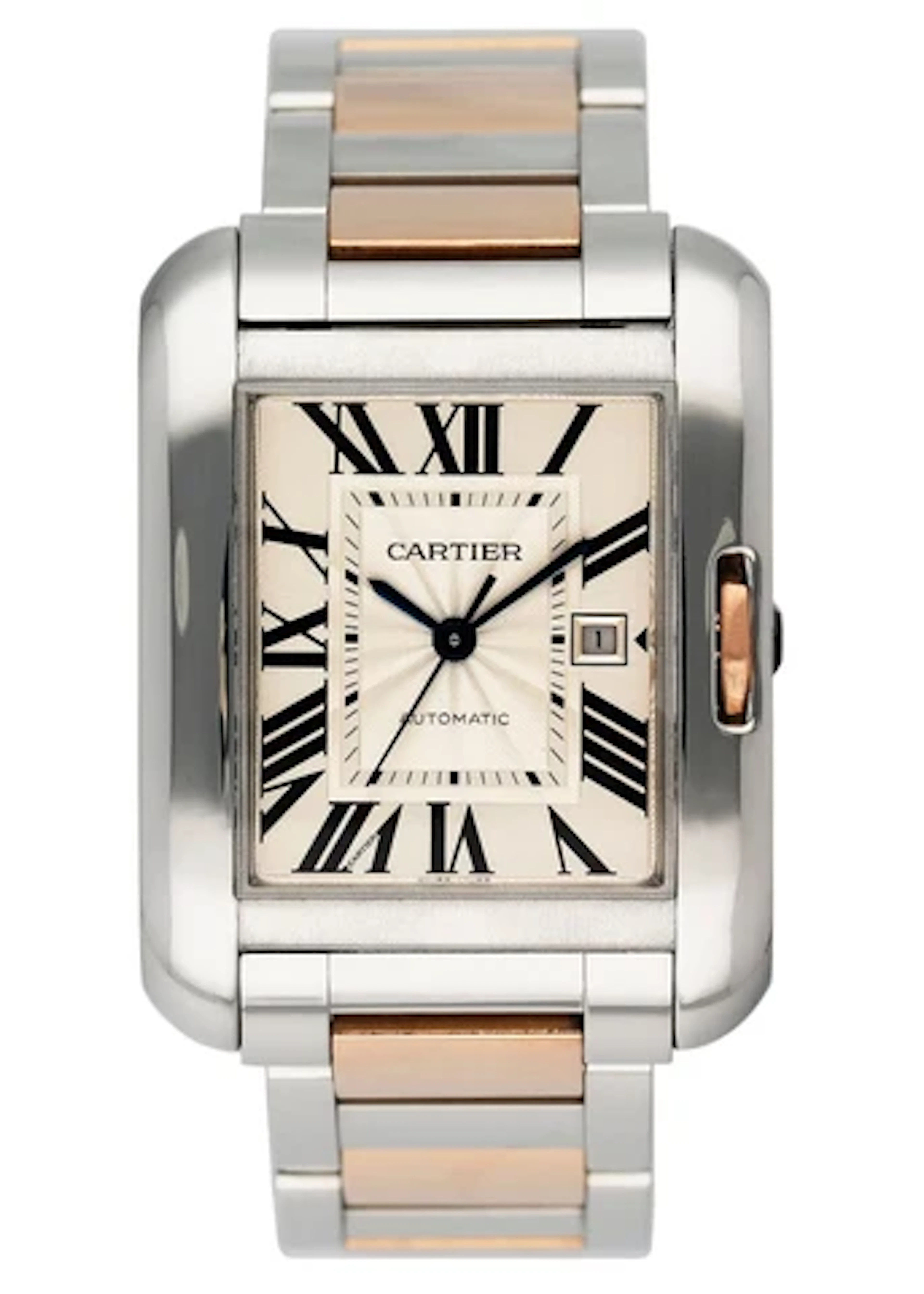 Cartier Tank Anglaise W5310007 Rose Gold & Stainless Steel Ladies Watch