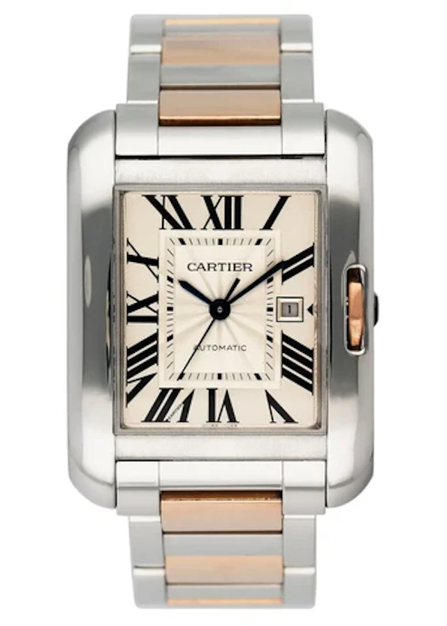 Cartier Tank Anglaise W5310007 Rose Gold & Stainless Steel Ladies Watch