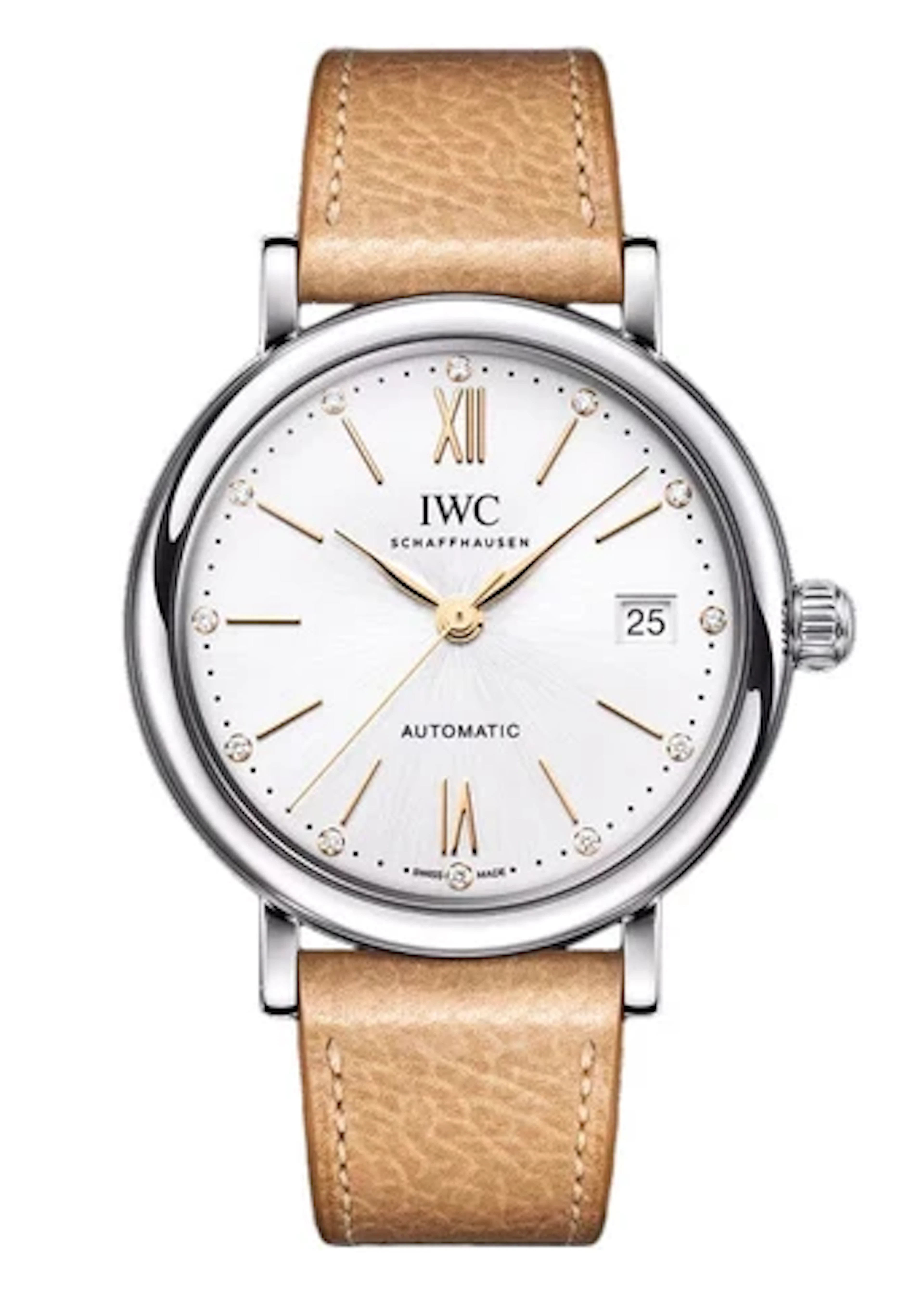 IWC Portofino Automatic 37 IW458601 Diamond Silver Dial Ladies Watch