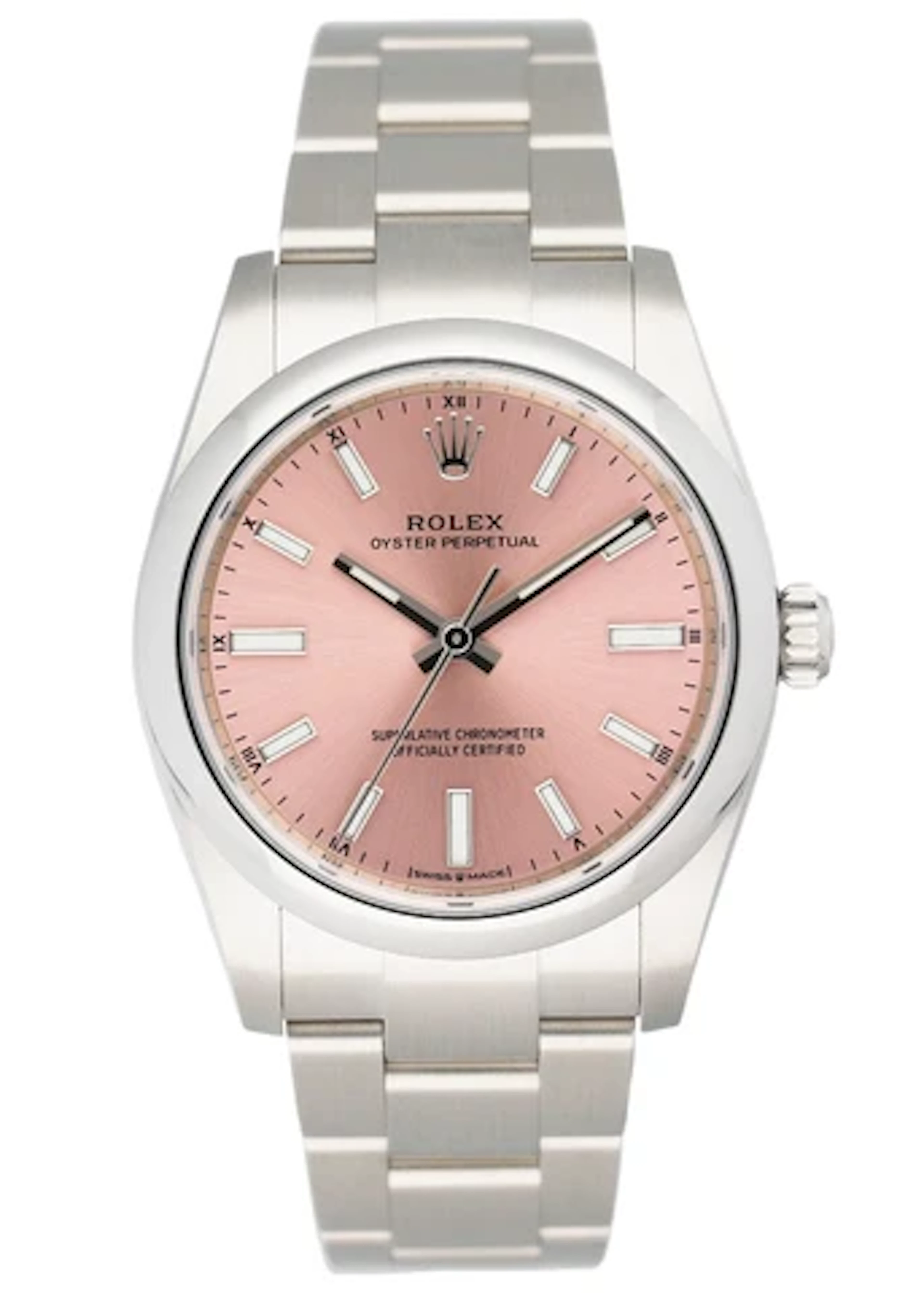 Rolex Oyster Perpetual 124200 Midsize Pink Dial Ladies Watch Box Papers