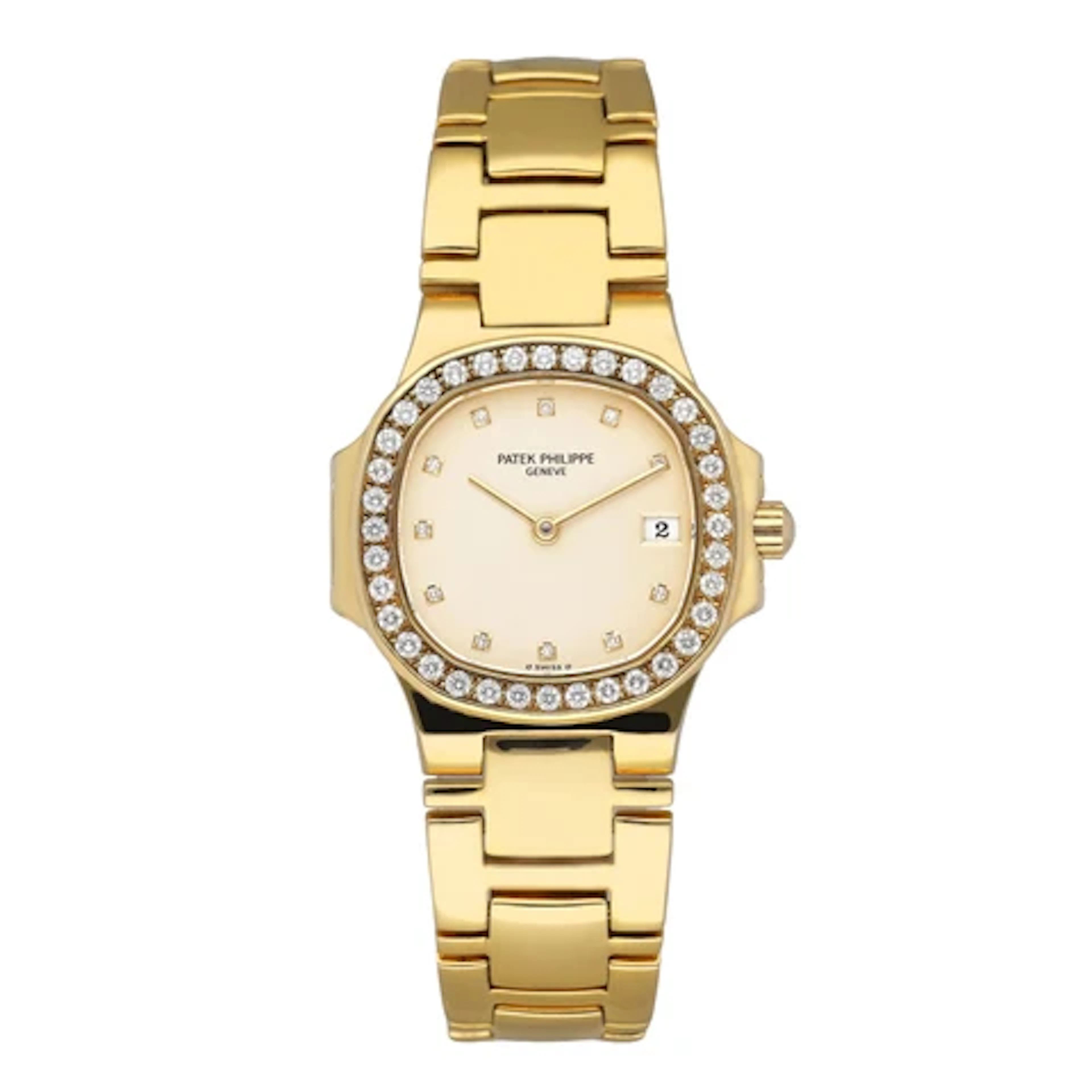 Patek Philippe Nautilus 4700/52J Diamond Yellow Gold Ladies Watch With Papers