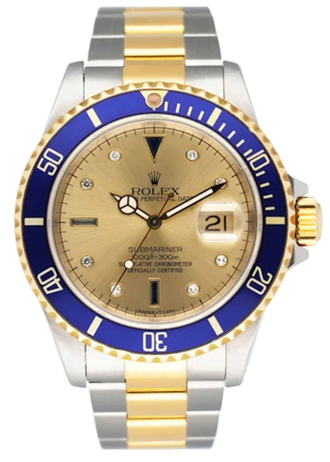Rolex Submariner Date 16613 Serti Dial Mens Watch