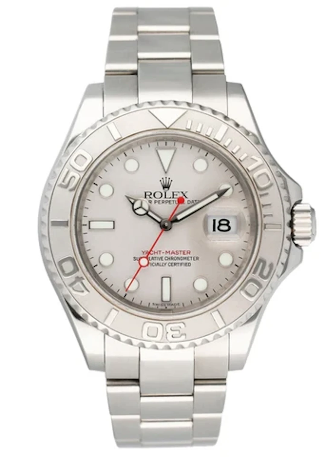 Rolex Yacht Master 16622 Platinum Bezel Engraved Rehaut Mens Watch