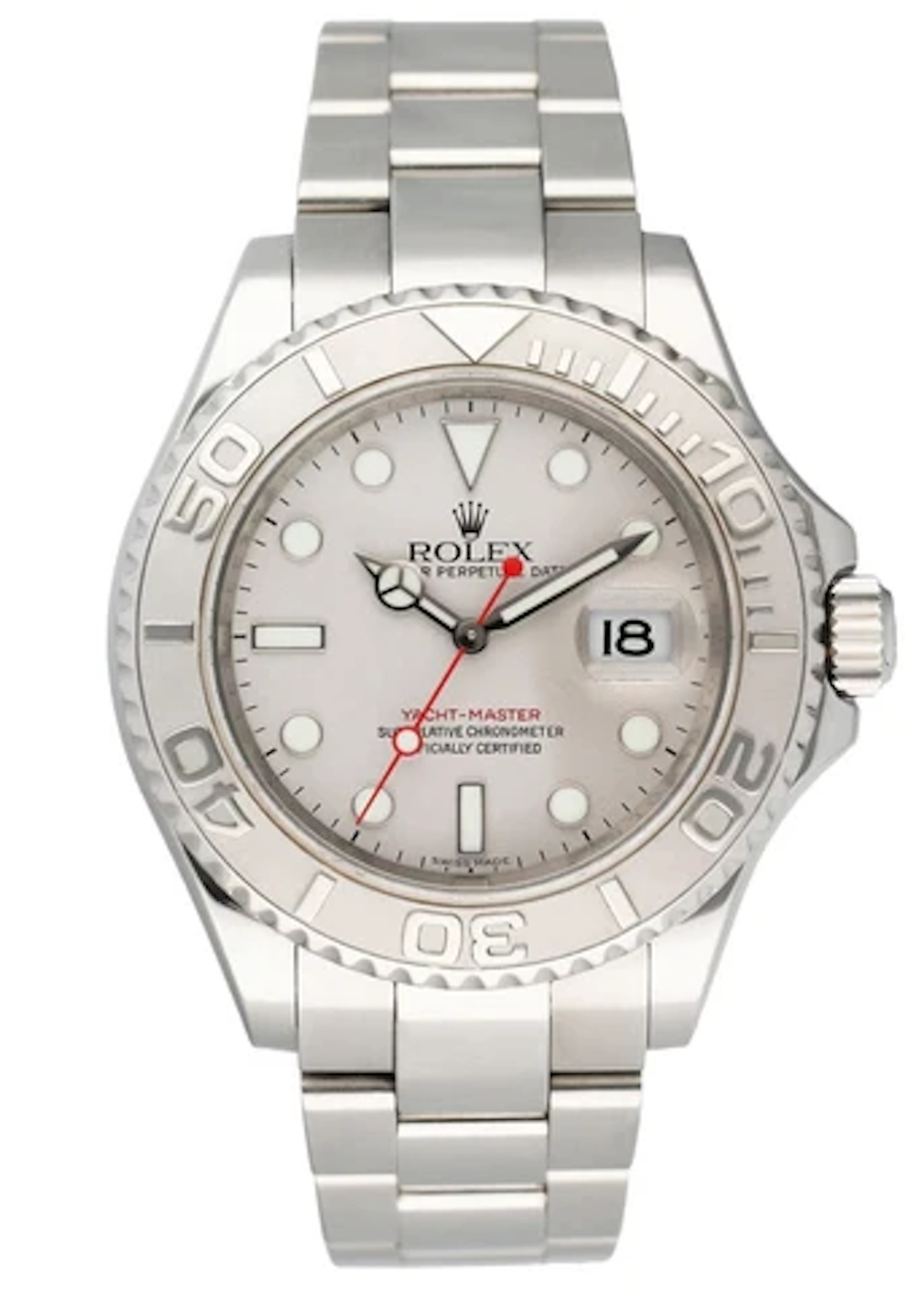 Rolex Yacht Master 16622 Platinum Bezel Engraved Rehaut Mens Watch