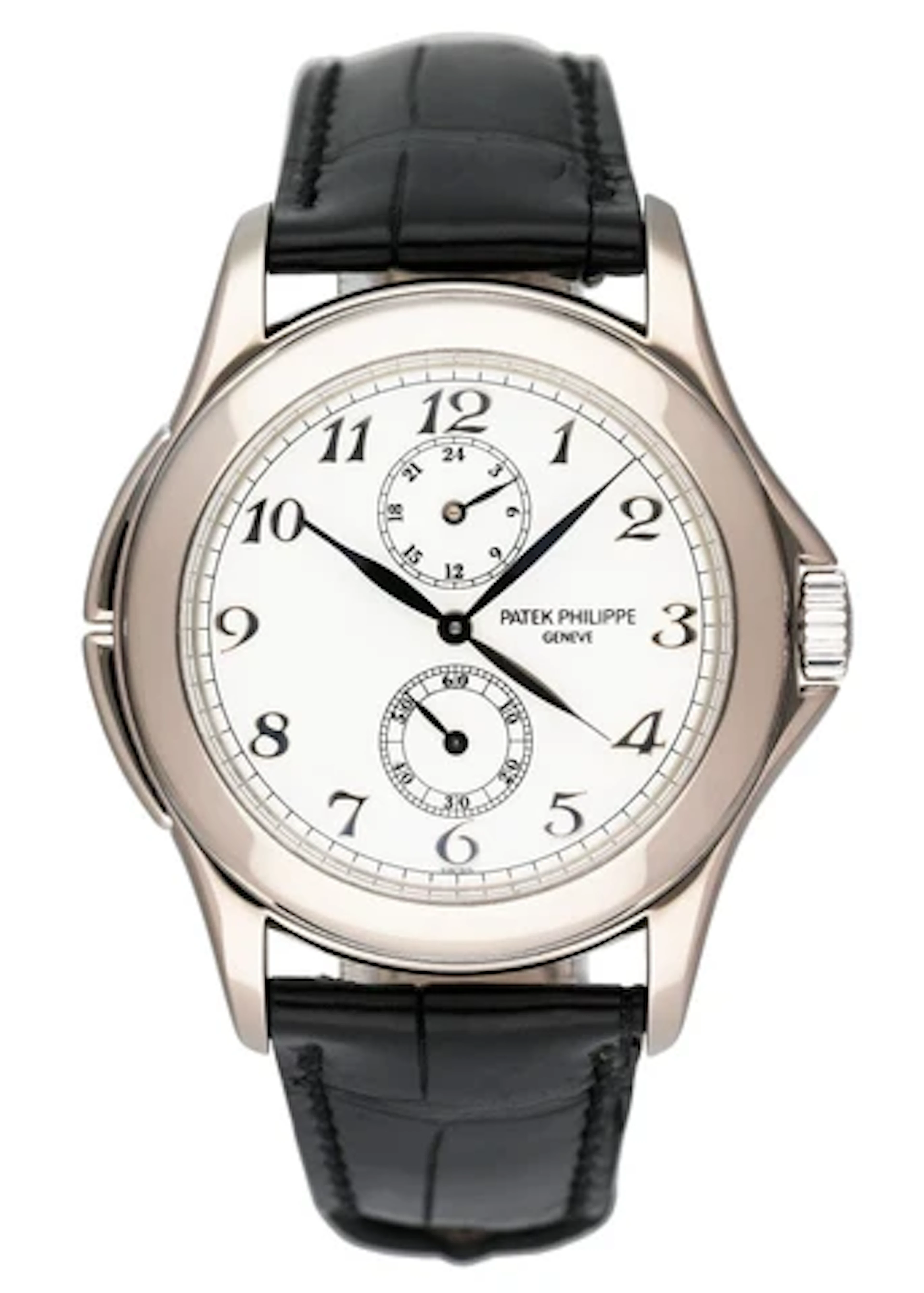 Patek Philippe Calatrava Travel Time 5134G 18K White Gold Mens Watch