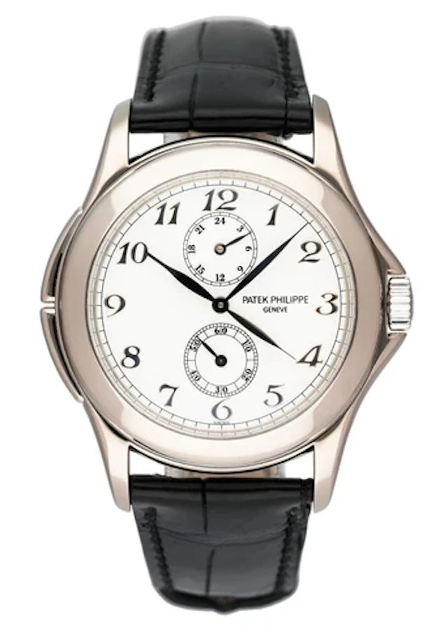 Patek Philippe Calatrava Travel Time 5134G 18K White Gold Mens Watch