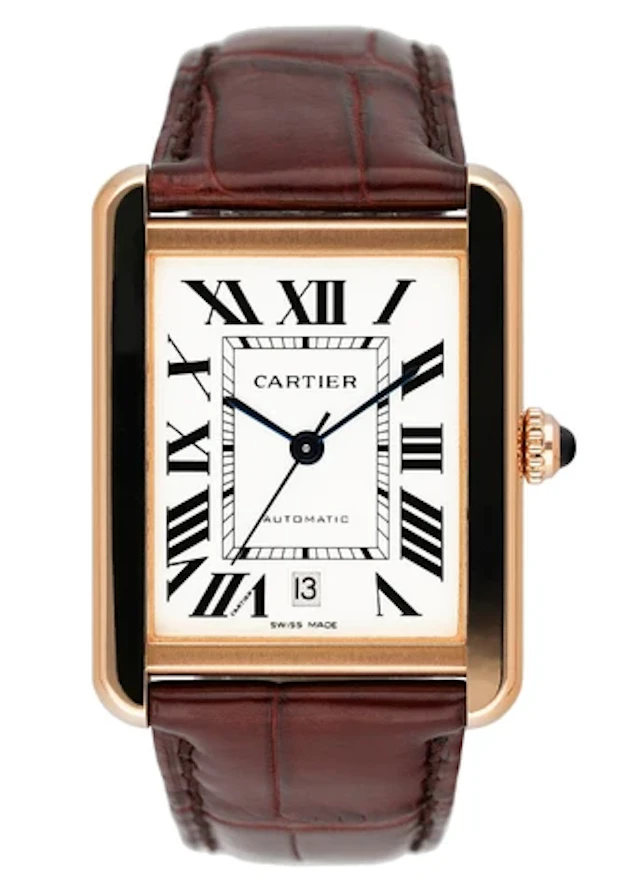 Cartier Tank Solo W5200026 18K Rose Gold Mens Watch