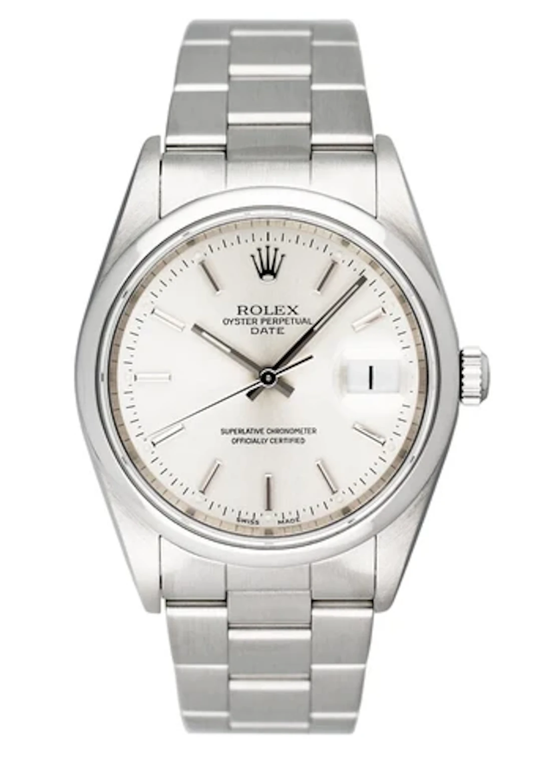 Rolex Oyster Perpetual Date 15200 Silver Dial Mens Watch