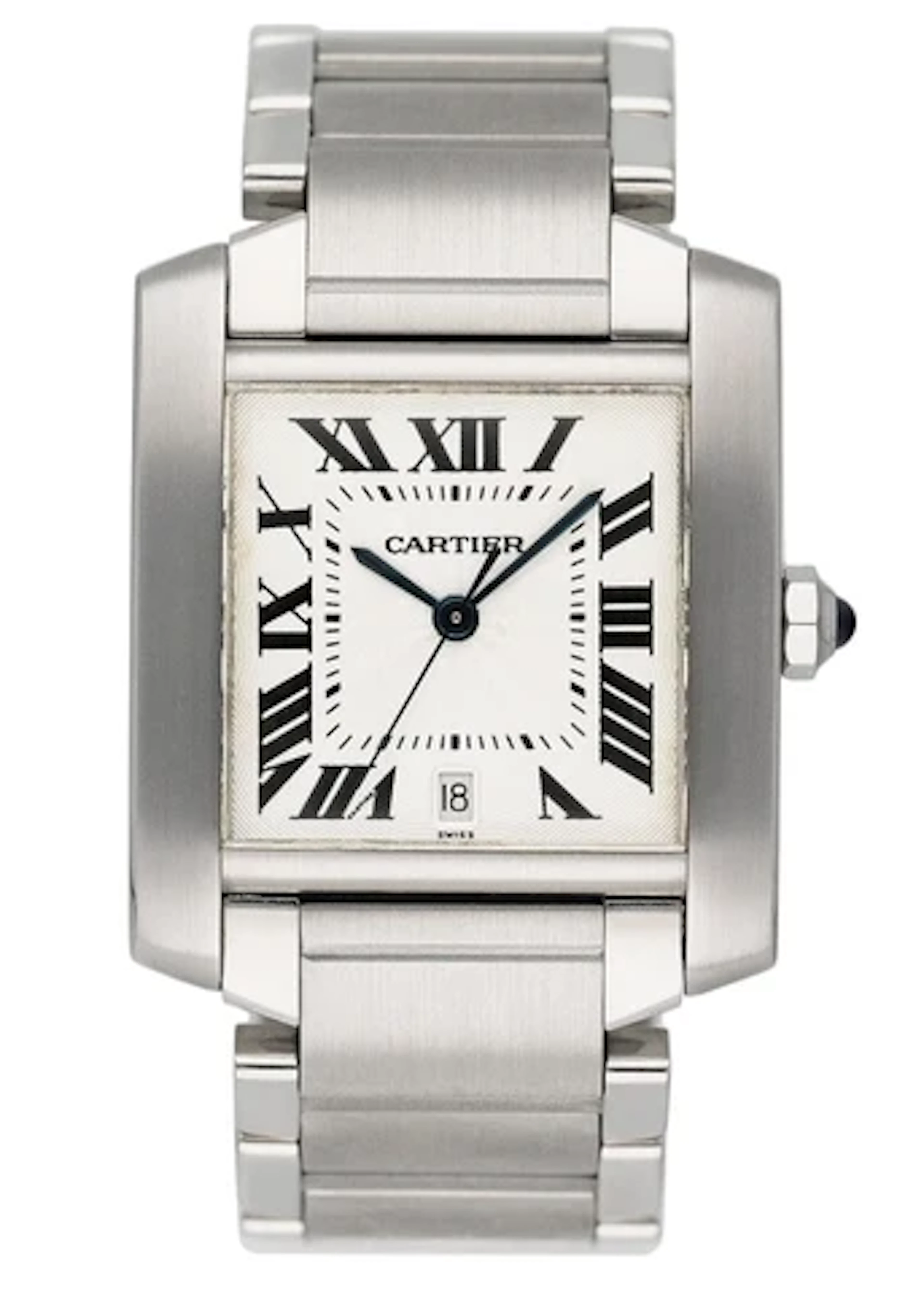 Cartier Tank Francaise W51002Q3 Silver Dial Steel Mens Watch