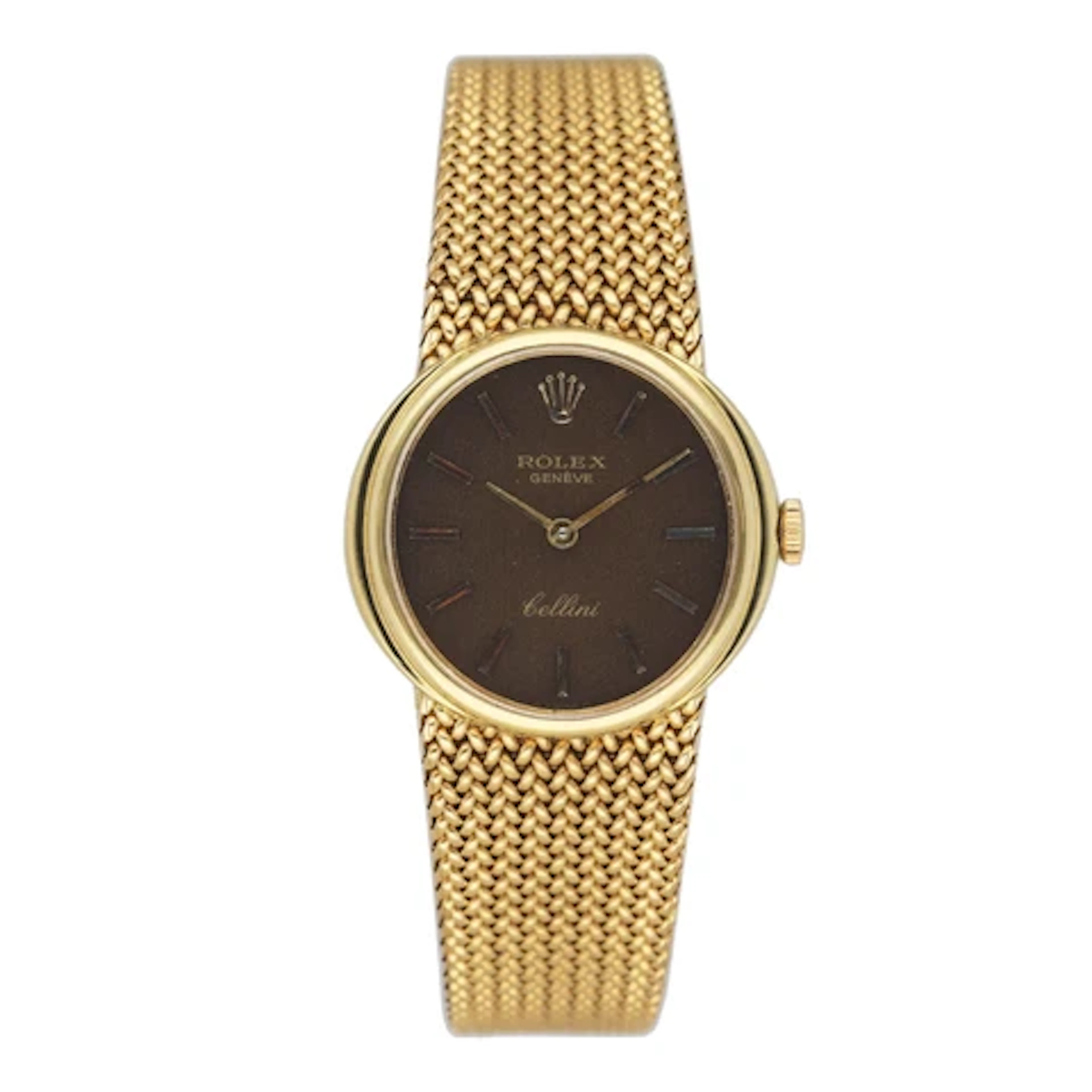 Rolex Cellini Vintage Brown Dial 18K Yellow Gold Ladies Watch