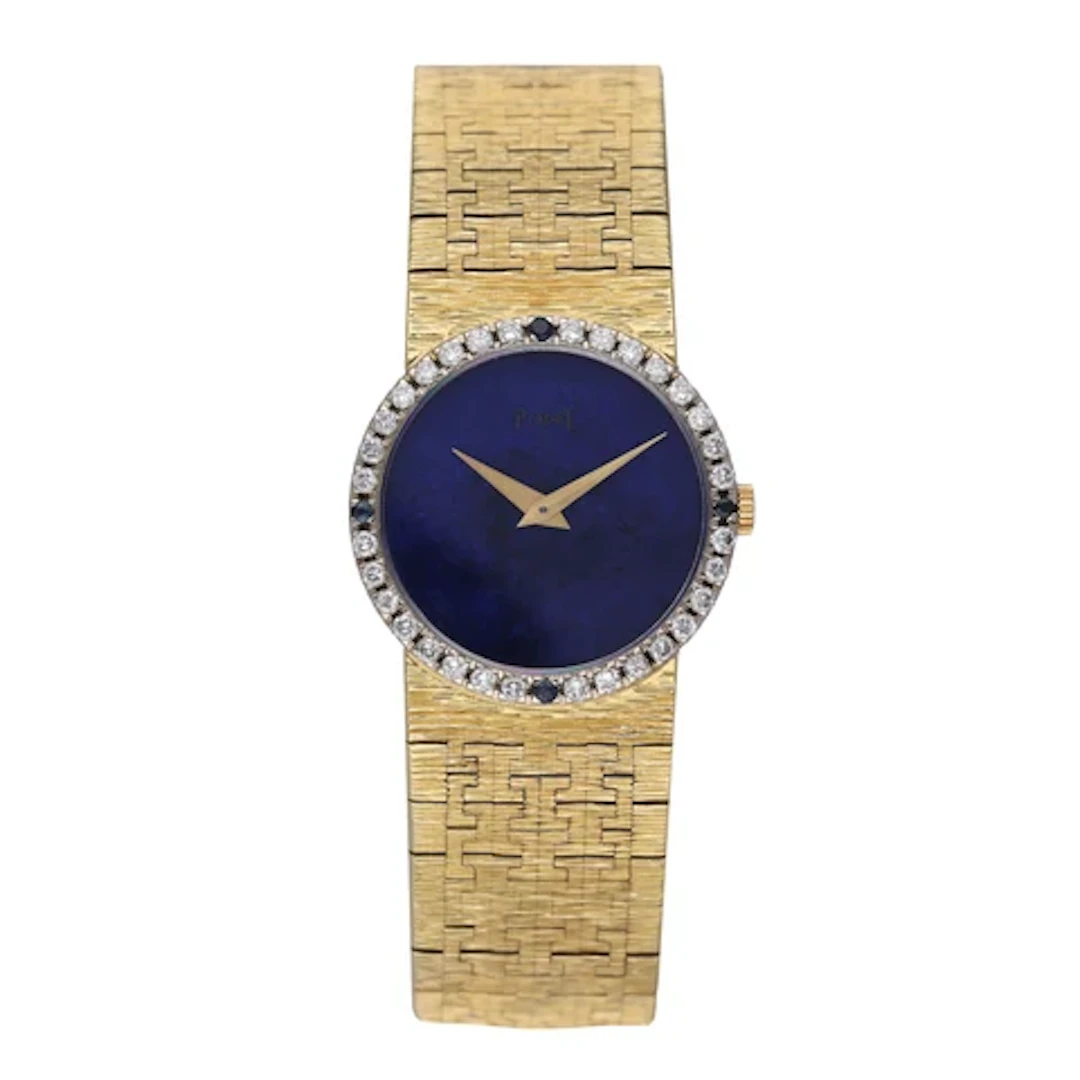Piaget 9706 A6 Diamond Lapis Dial 18K Yellow Gold Ladies Watch
