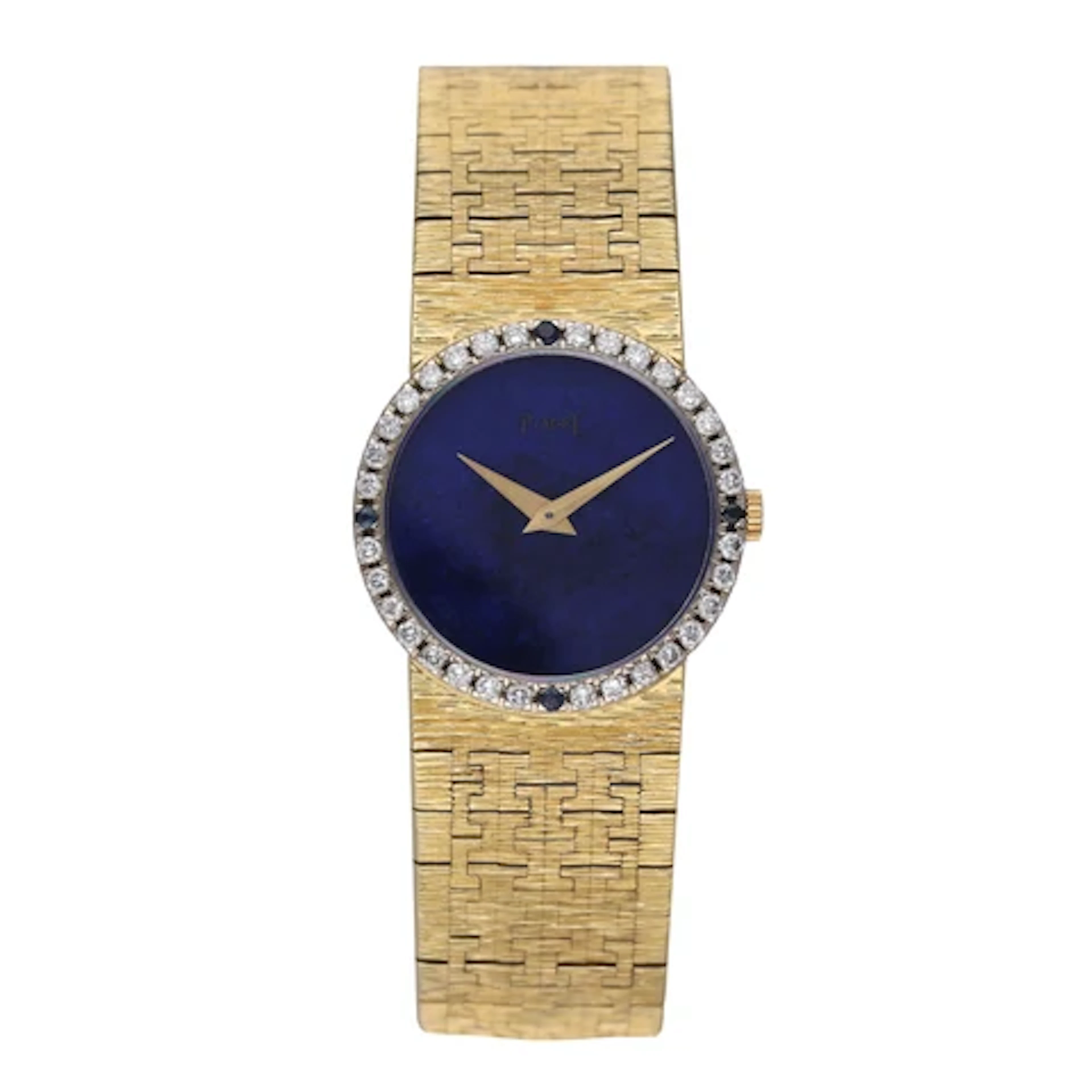 Piaget 9706 A6 Diamond Lapis Dial 18K Yellow Gold Ladies Watch
