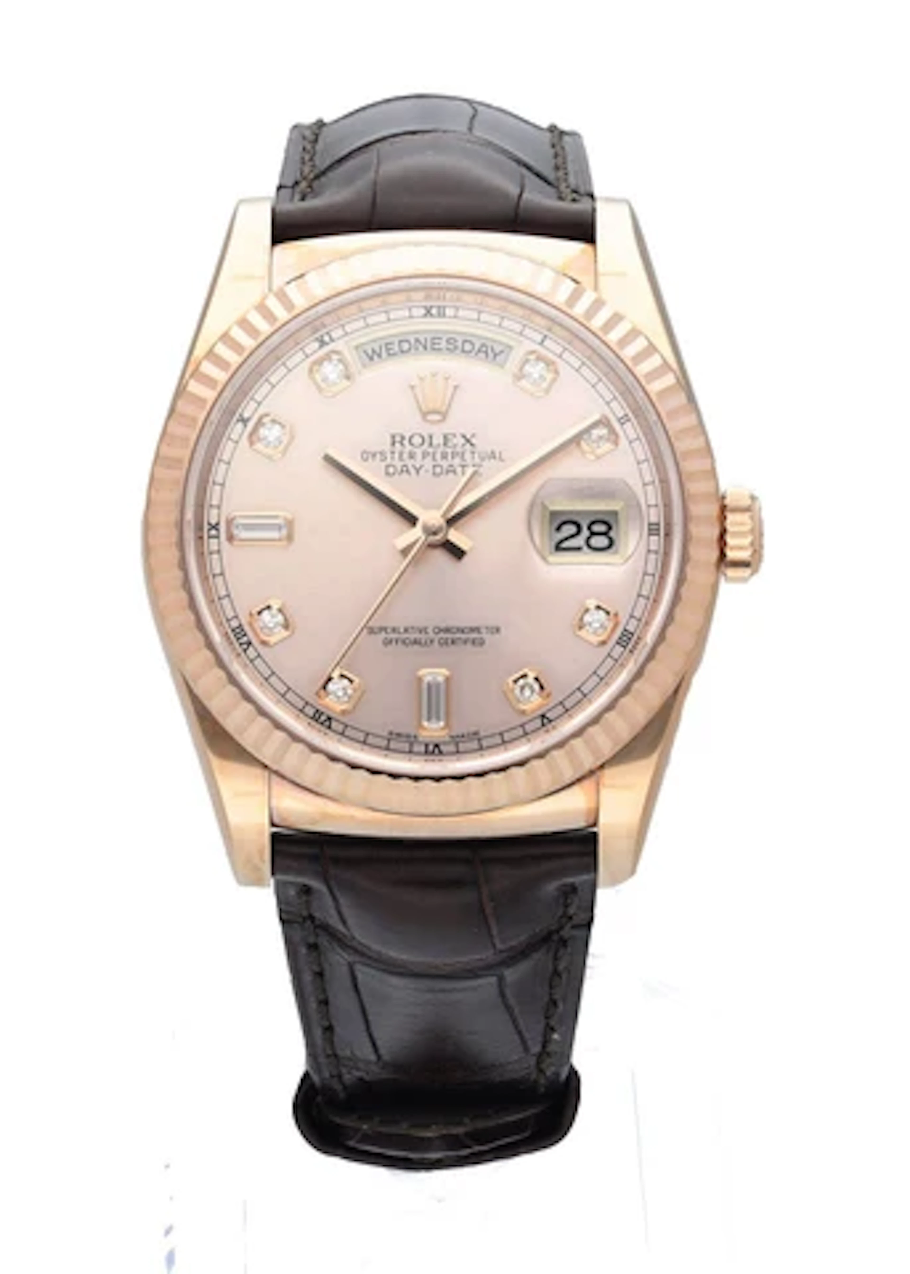 Rolex Day-Date 118135 President Everose Gold Men's Watch Box & Papers
