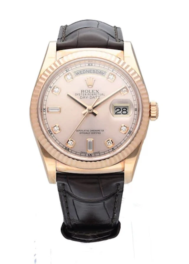 Rolex Day-Date 118135 President Everose Gold Men's Watch Box & Papers