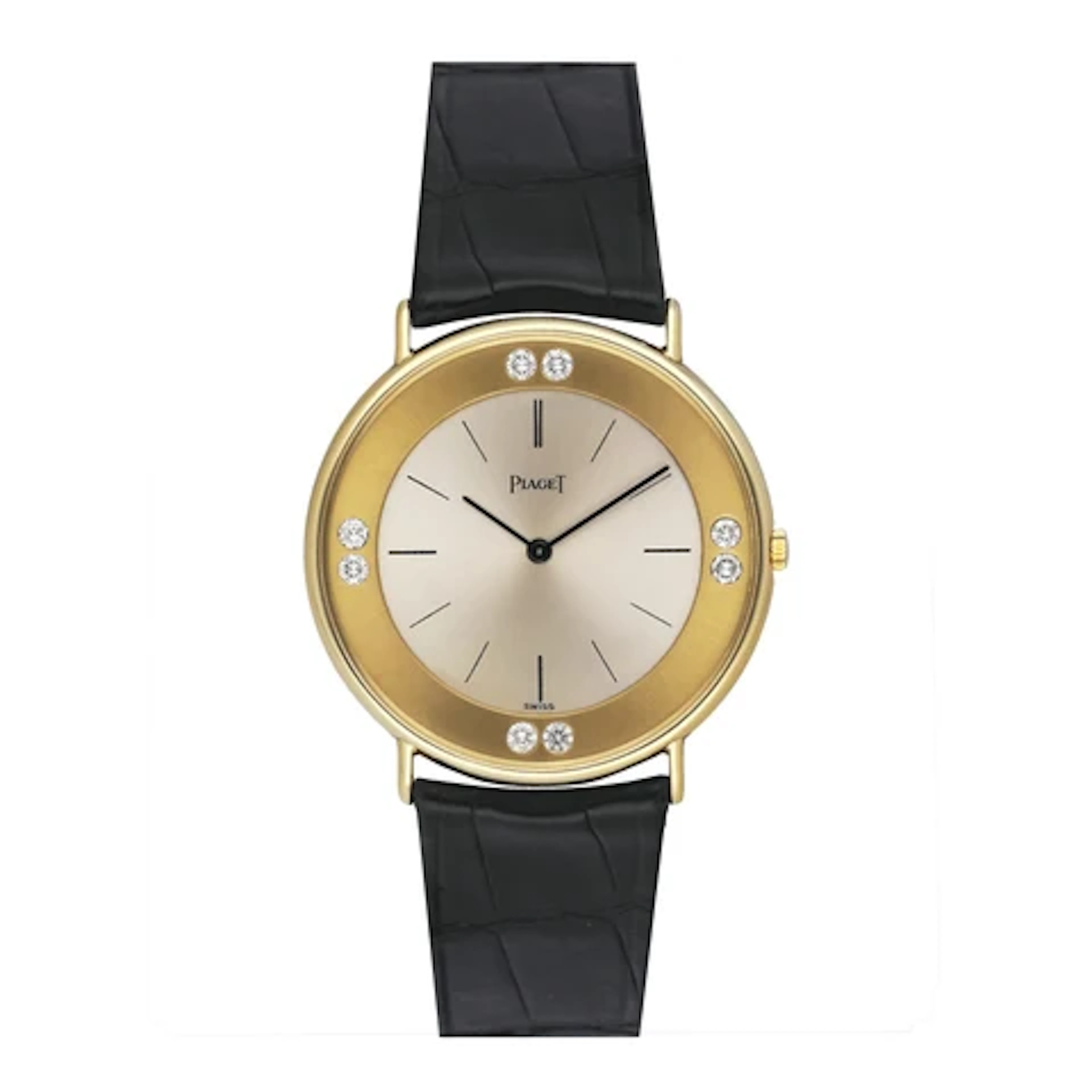 Piaget Altiplano Ultra thin Diamond Champagne Dial 18K Yellow Gold Watch