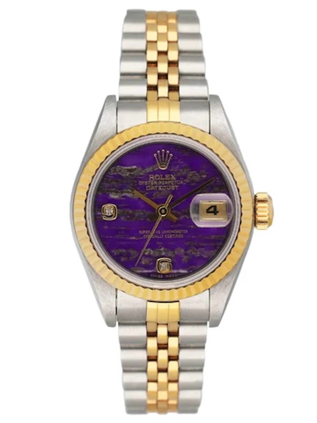 Rolex Datejust 69173 Diamond Sugalite Dial Ladies Watch Box Papers