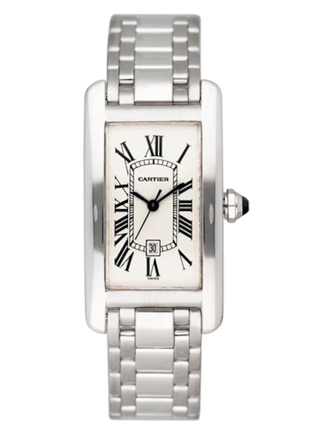 Cartier Tank Americaine W2603656 18K White Gold Automatic Watch