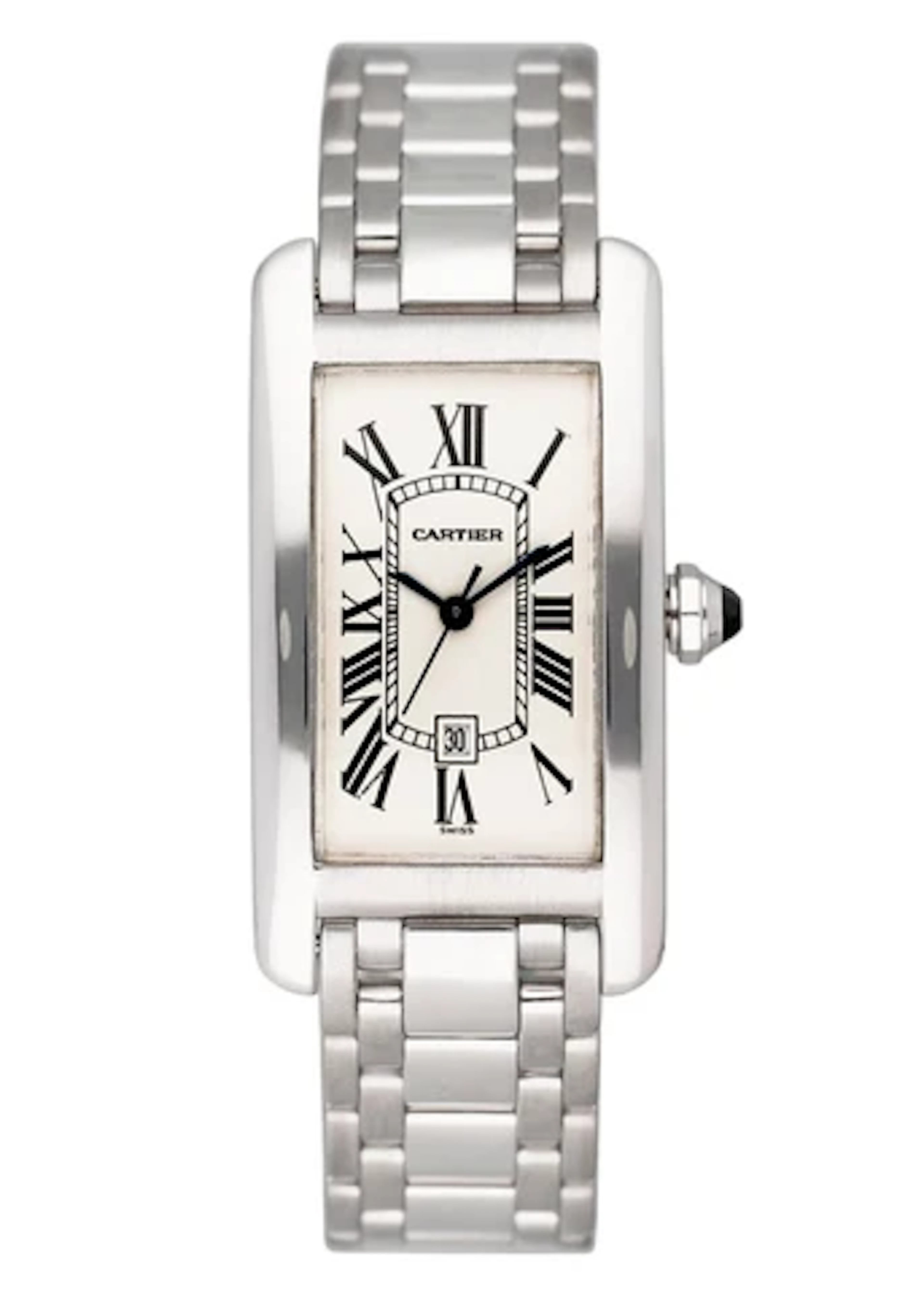 Cartier Tank Americaine W2603656 18K White Gold Automatic Watch