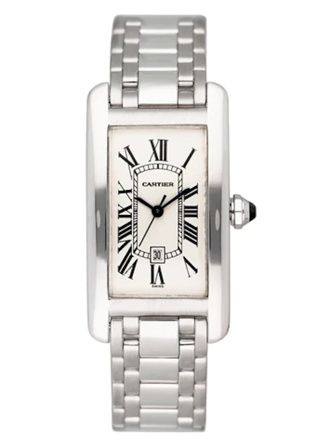 Cartier Tank Americaine W2603656 18K White Gold Automatic Watch