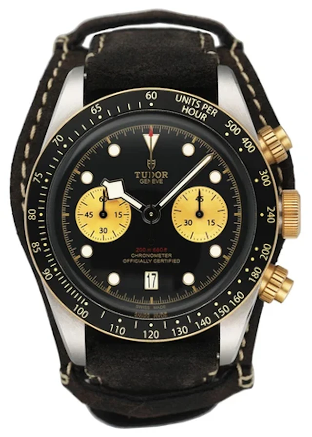 Tudor Heritage Black Bay Chronograph 79363N Mens Watch Box Papers