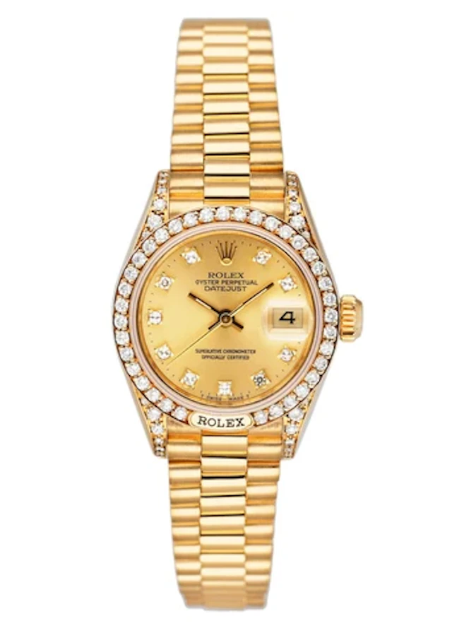 Rolex Datejust 69158 Diamond 18K Yellow Gold Ladies Watch