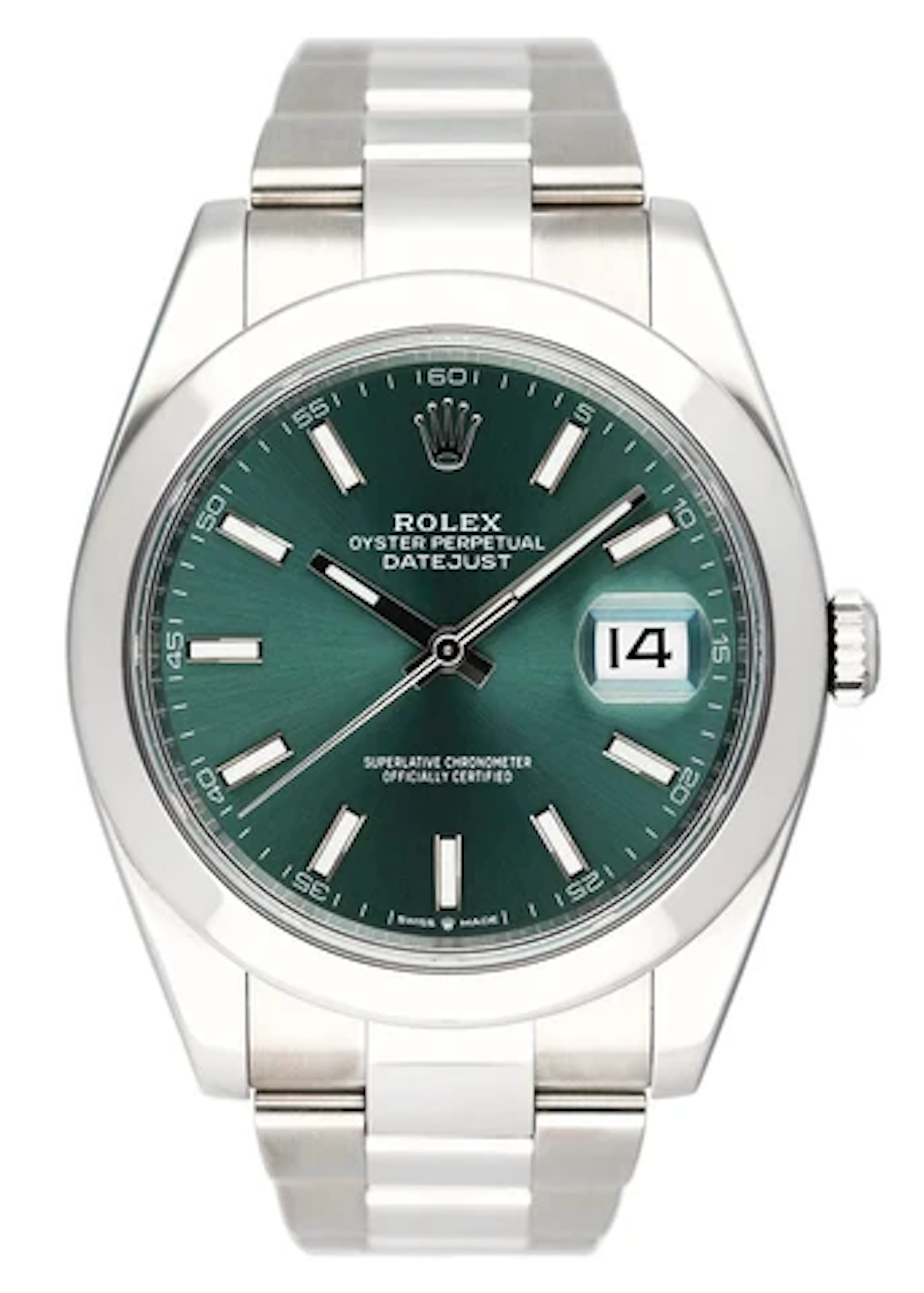 Rolex Datejust 41 126300 Green Dial Steel Mens Watch Box Papers