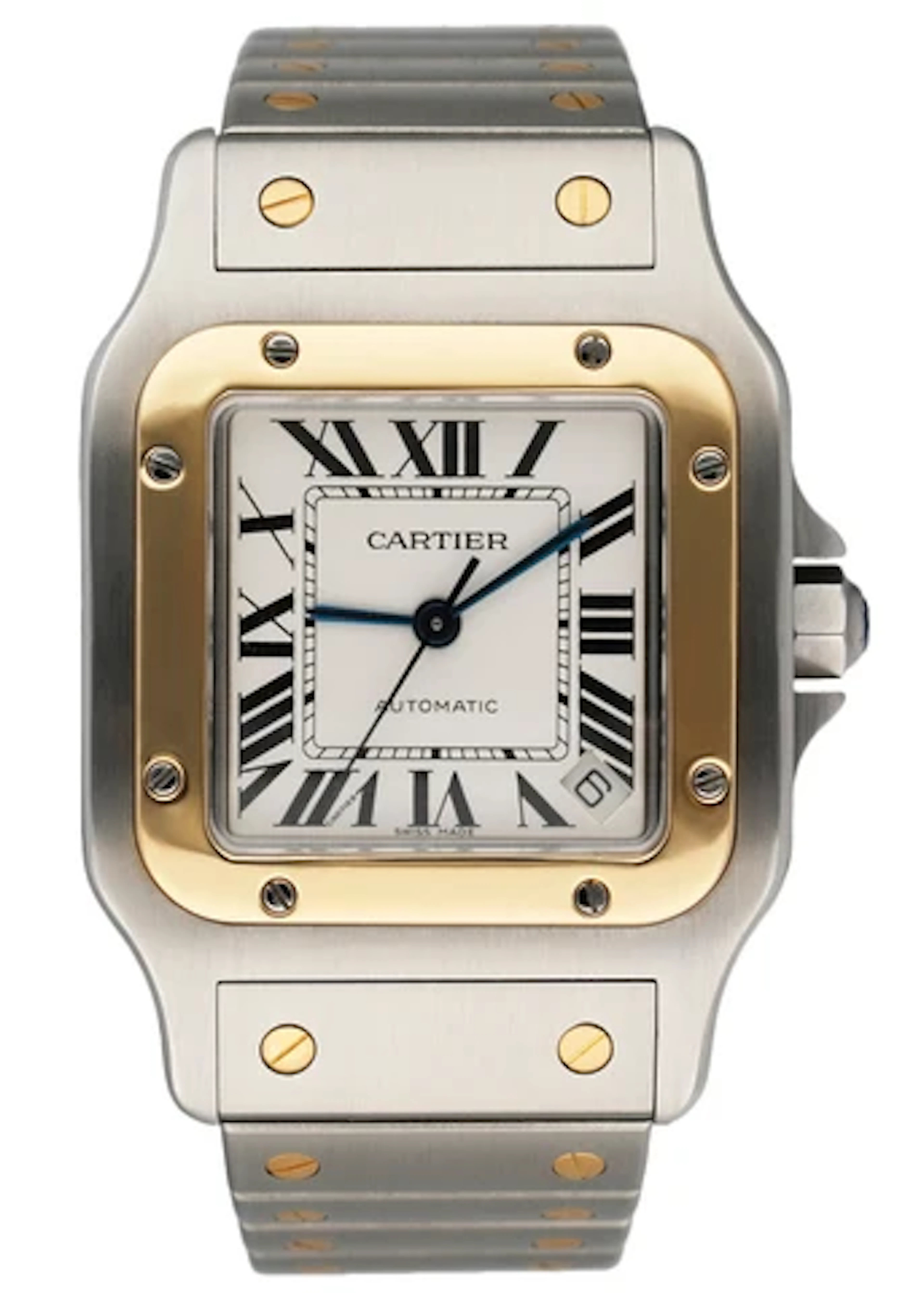 Cartier Santos 2823 18K Yellow Gold & Steel Mens Watch