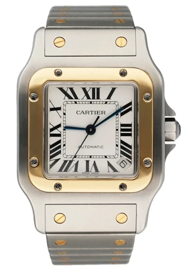 Cartier Santos 2823 18K Yellow Gold & Steel Mens Watch